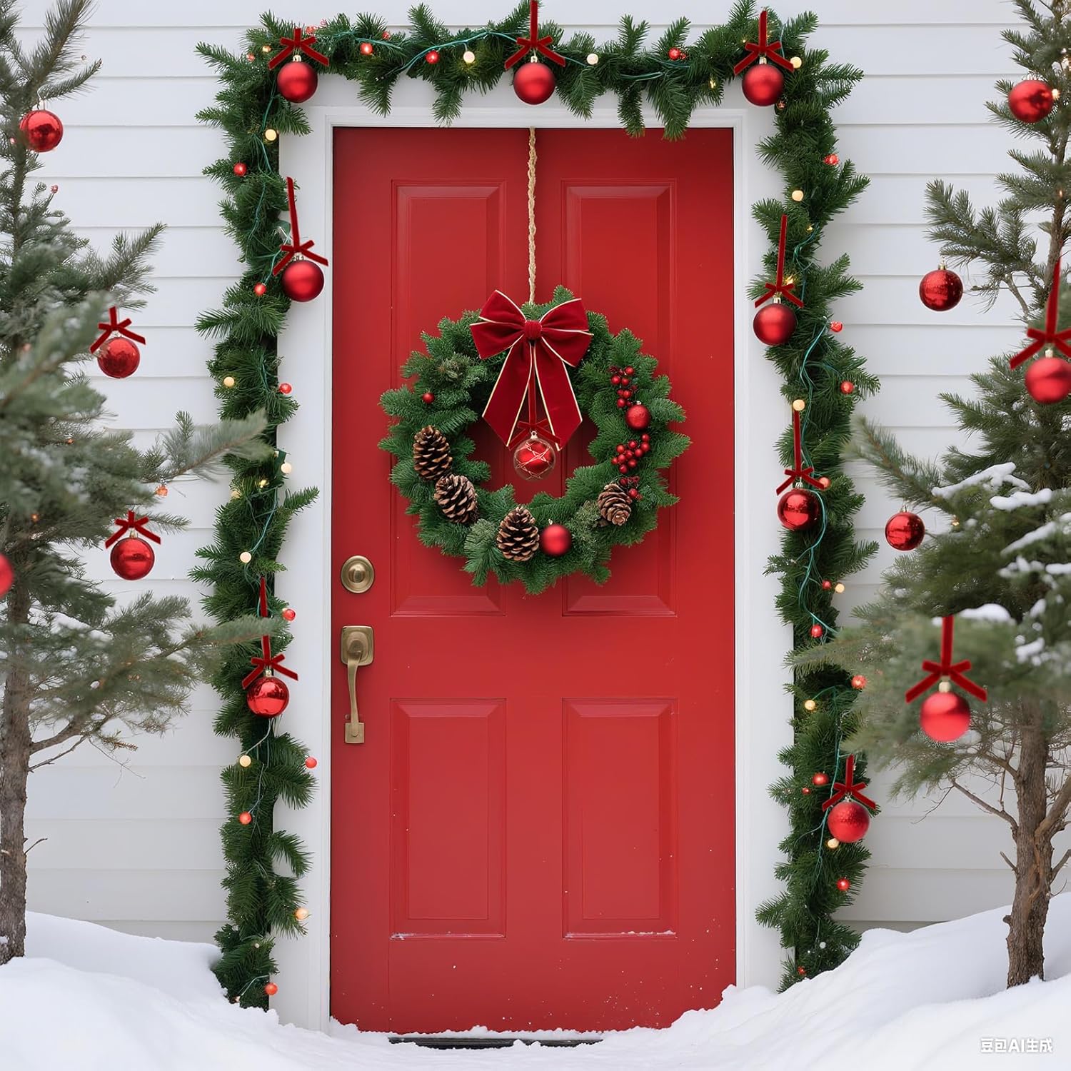 48 Pcs Velvet Christmas Tree Hanging Bows