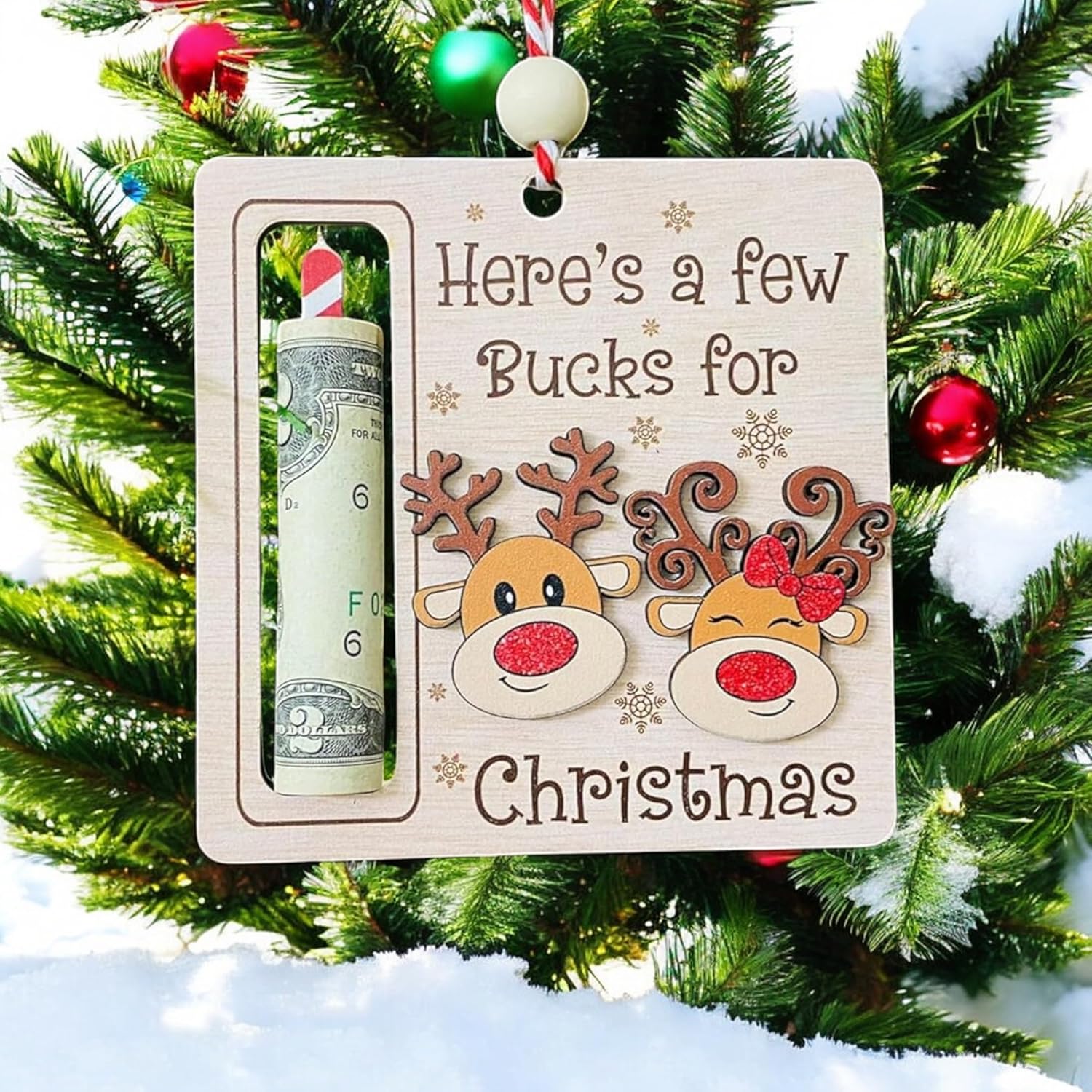AXAHUHA Reindeer Money Holder Christmas Ornament