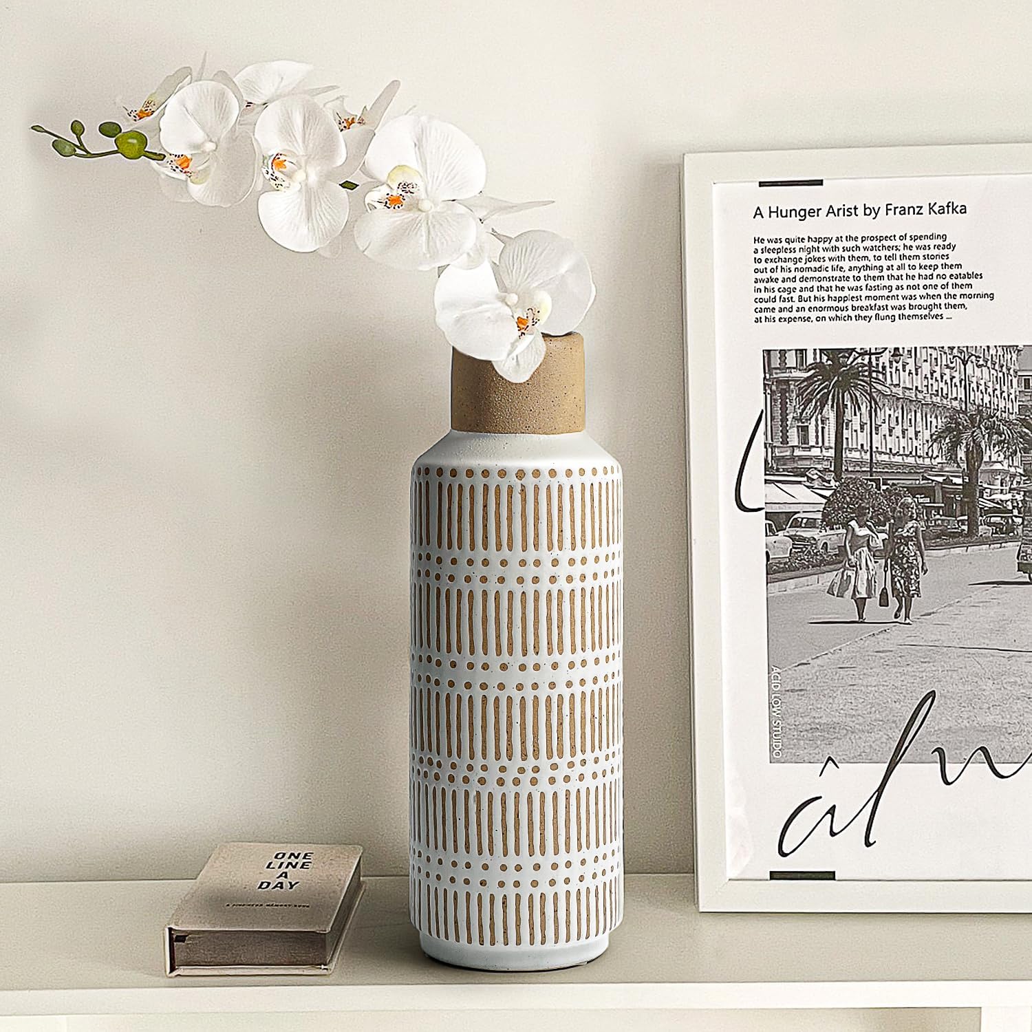Rustic Ceramic Vase 1102 Inch Farmhouse Style Decor