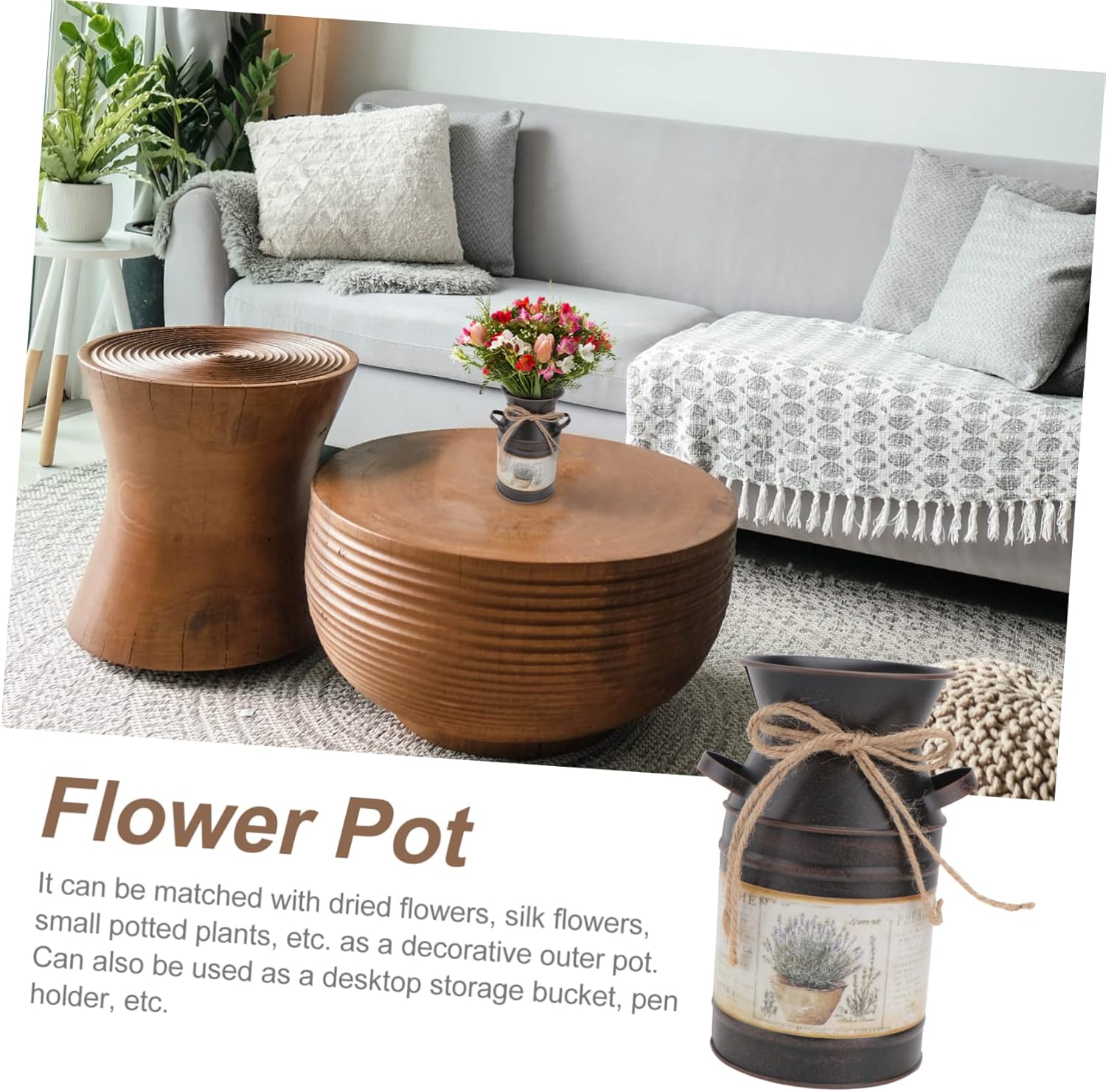 STOBAZA Vintage Style Iron Wall Decor Vase