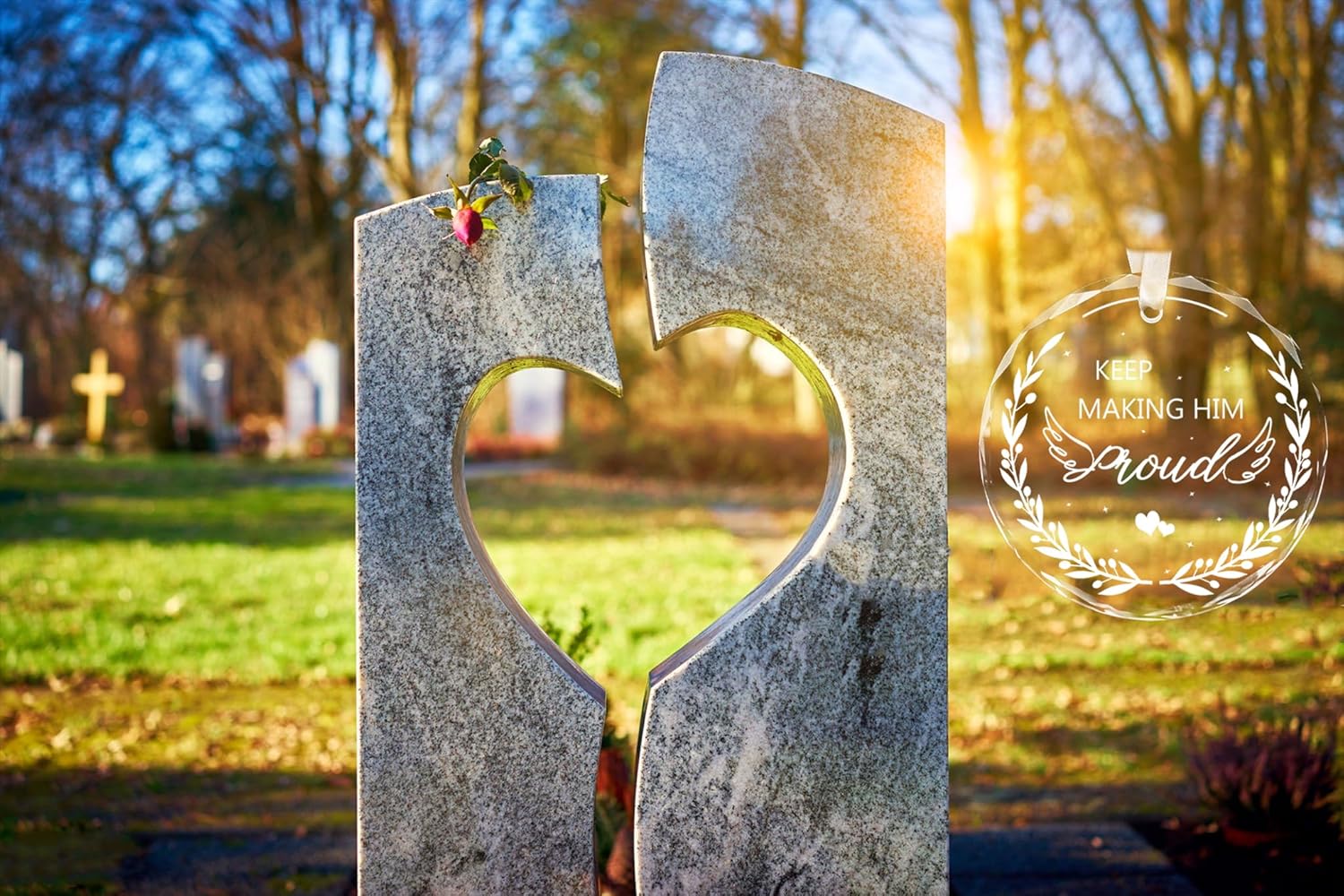 Keep Making Him Proud Memorial Ornament for Women