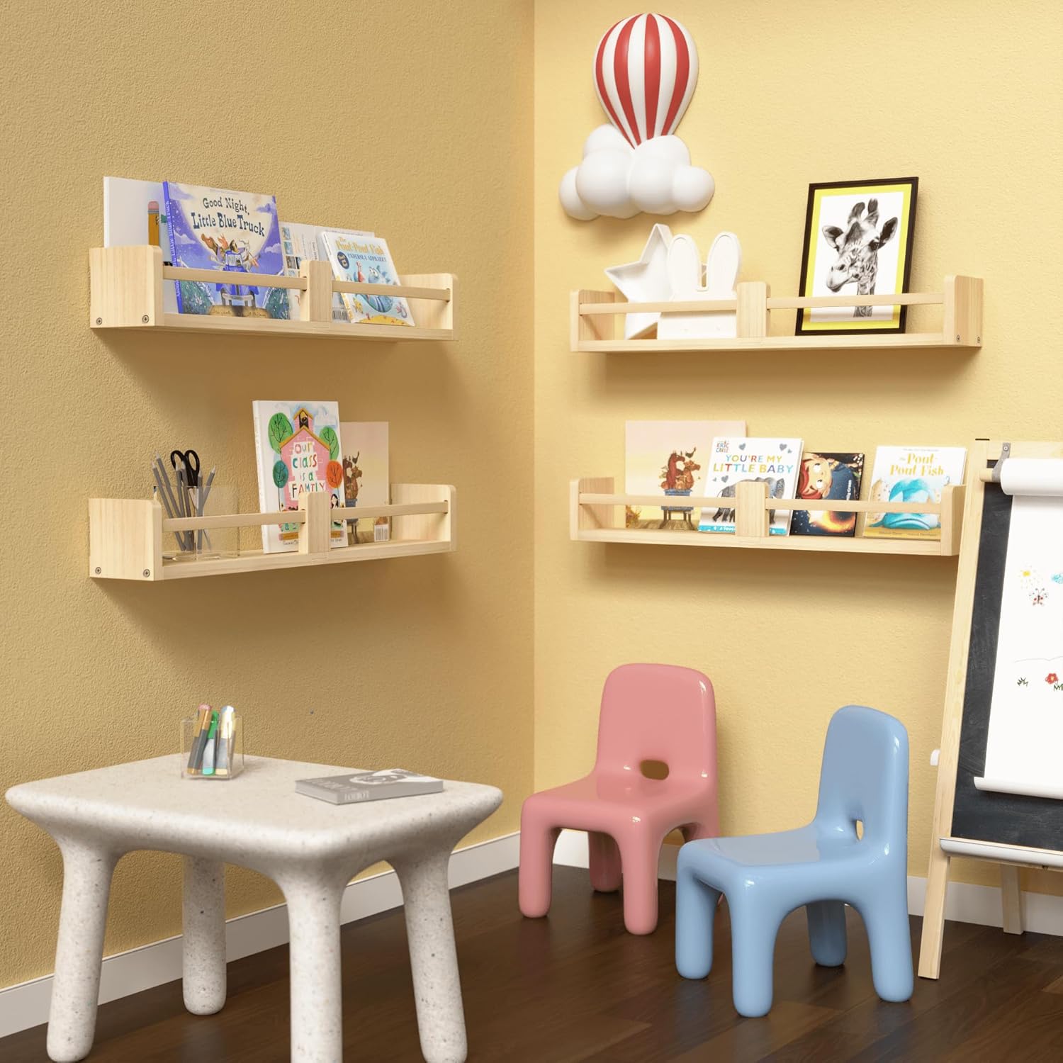 24 Inch Floating Shelves Set of 4 for Kids Room