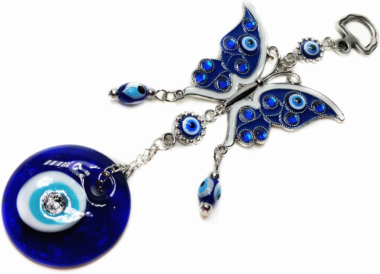 Turkish Blue Evil Eye with Butterfly Wall Hanging Amulet