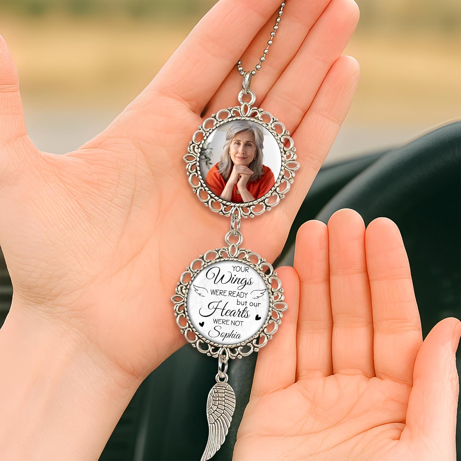 Personalized Memorial Hanging Ornament for Car