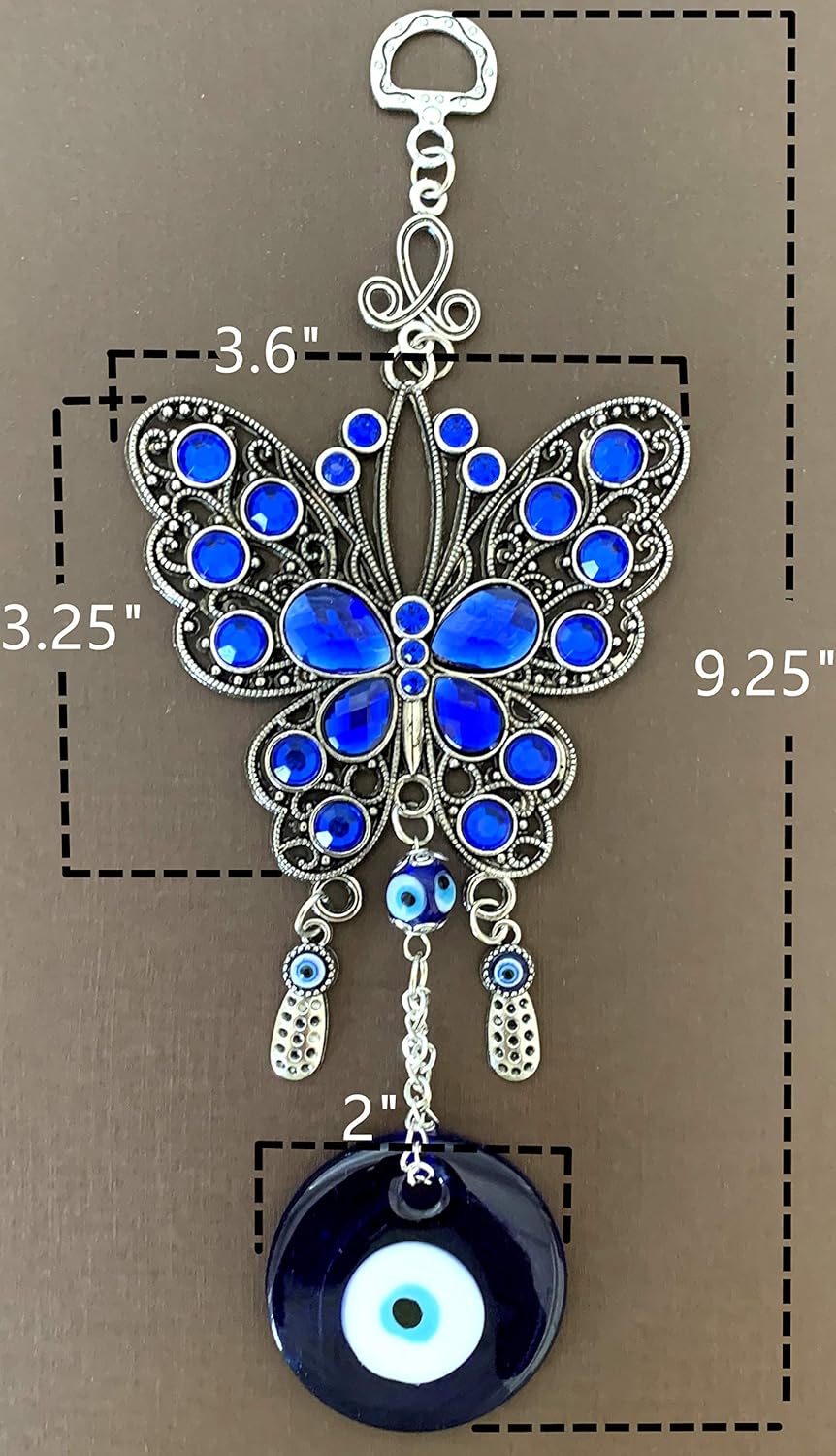 Betterdecor Turkish Blue Evil Eye Butterfly Amulet Hanging Decoration