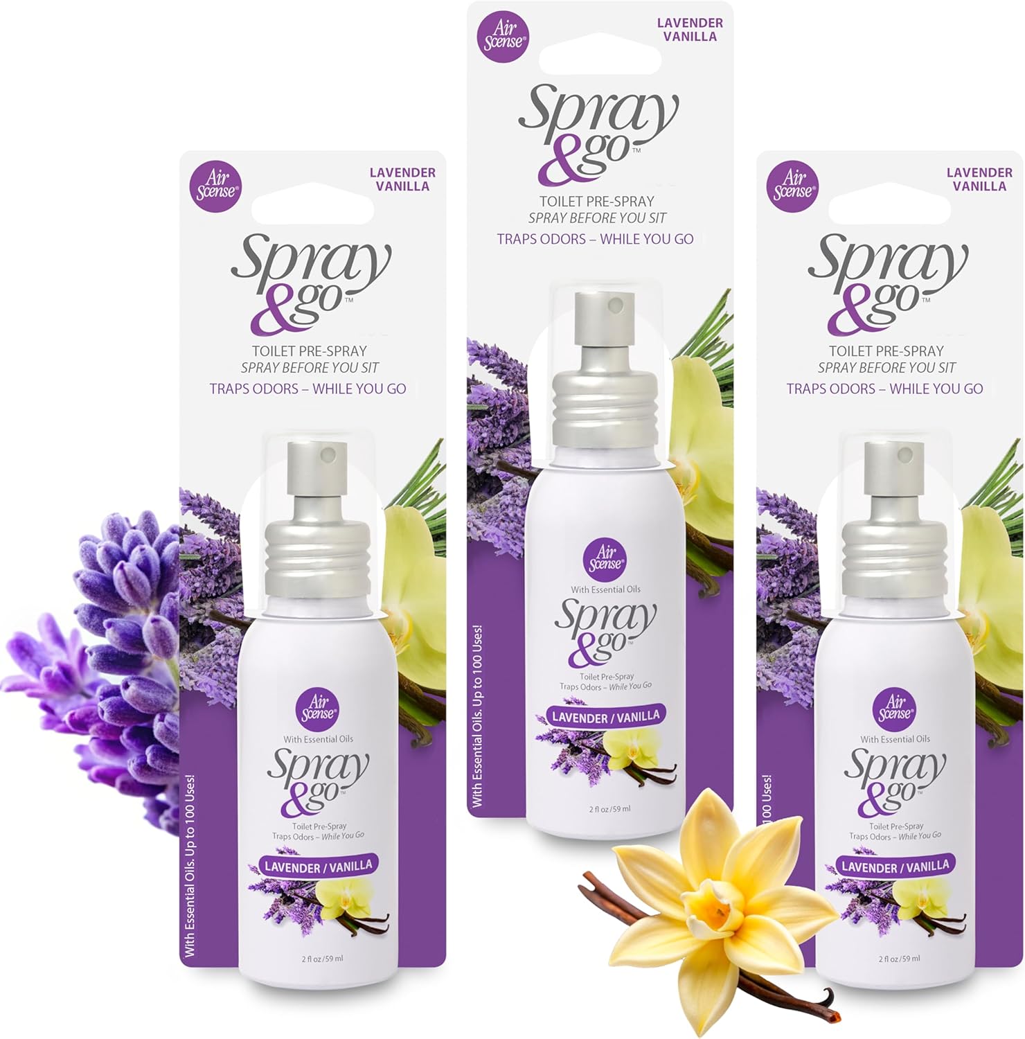 Citra Solv Air Scense Toilet Spray 2 Ounce 3 Pack Lavender Vanilla