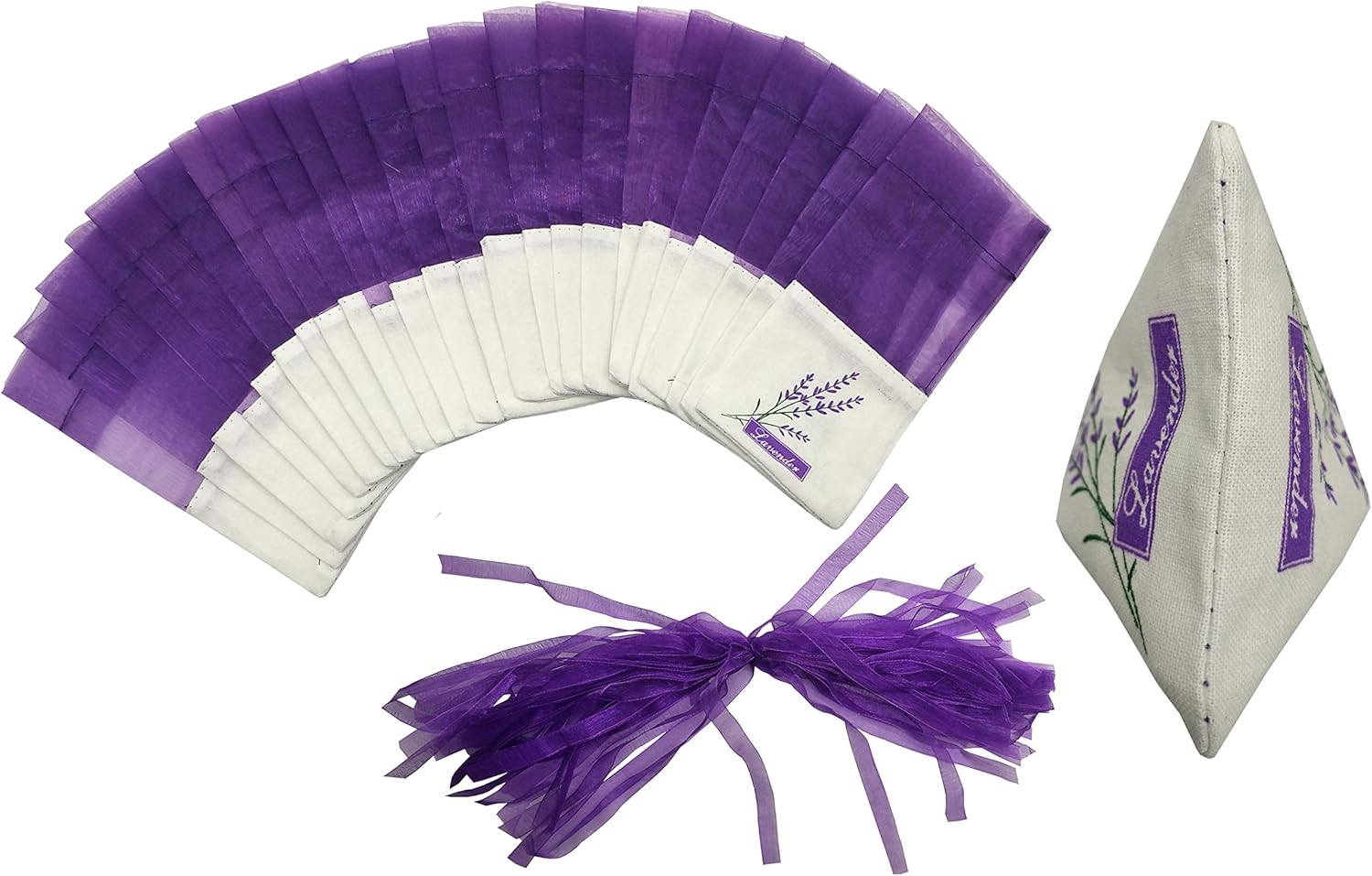 Sanrich 50PCS Lavender Sachet Bags Empty Deep Purple Cotton-Ramie Sacks
