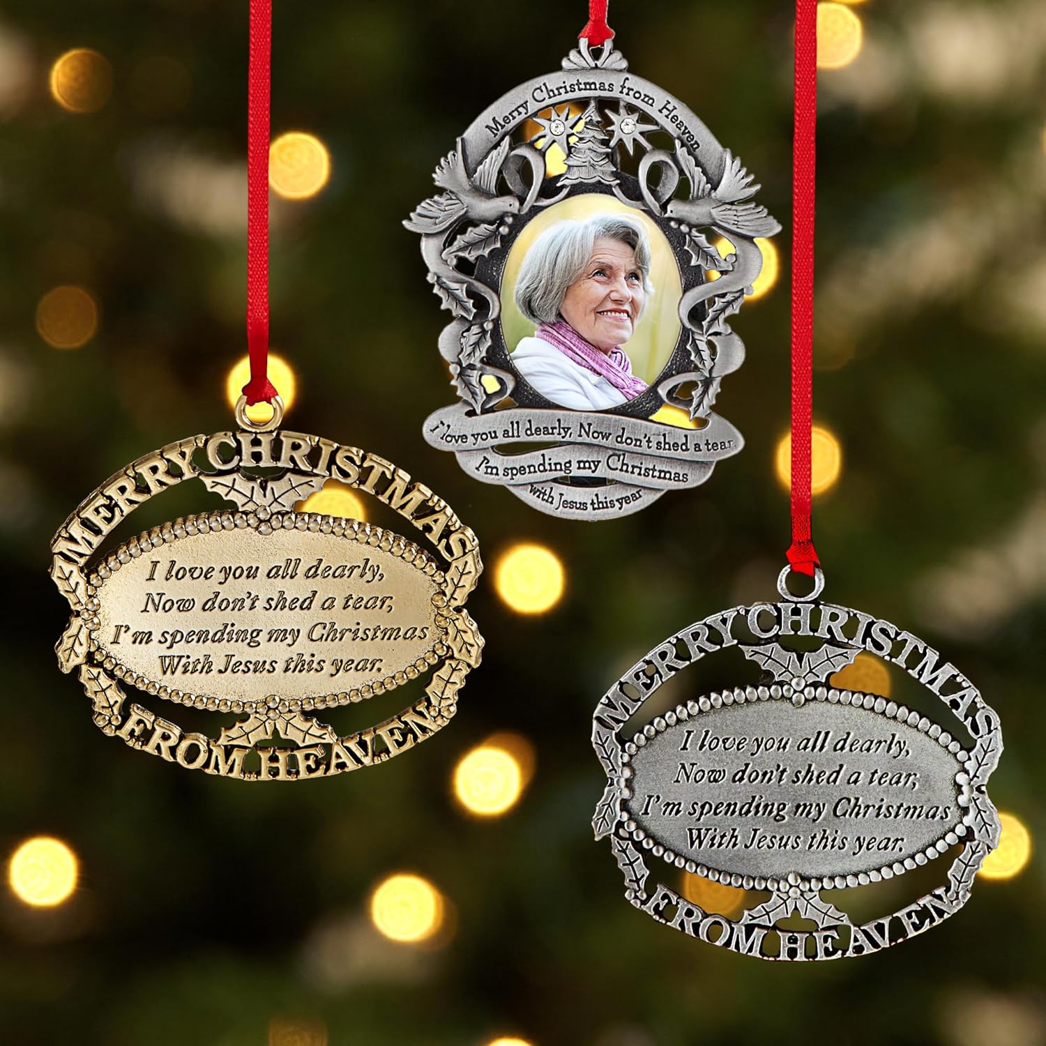 Personalized Christmas Ornament - Memorial Keepsake 2024 Pewter