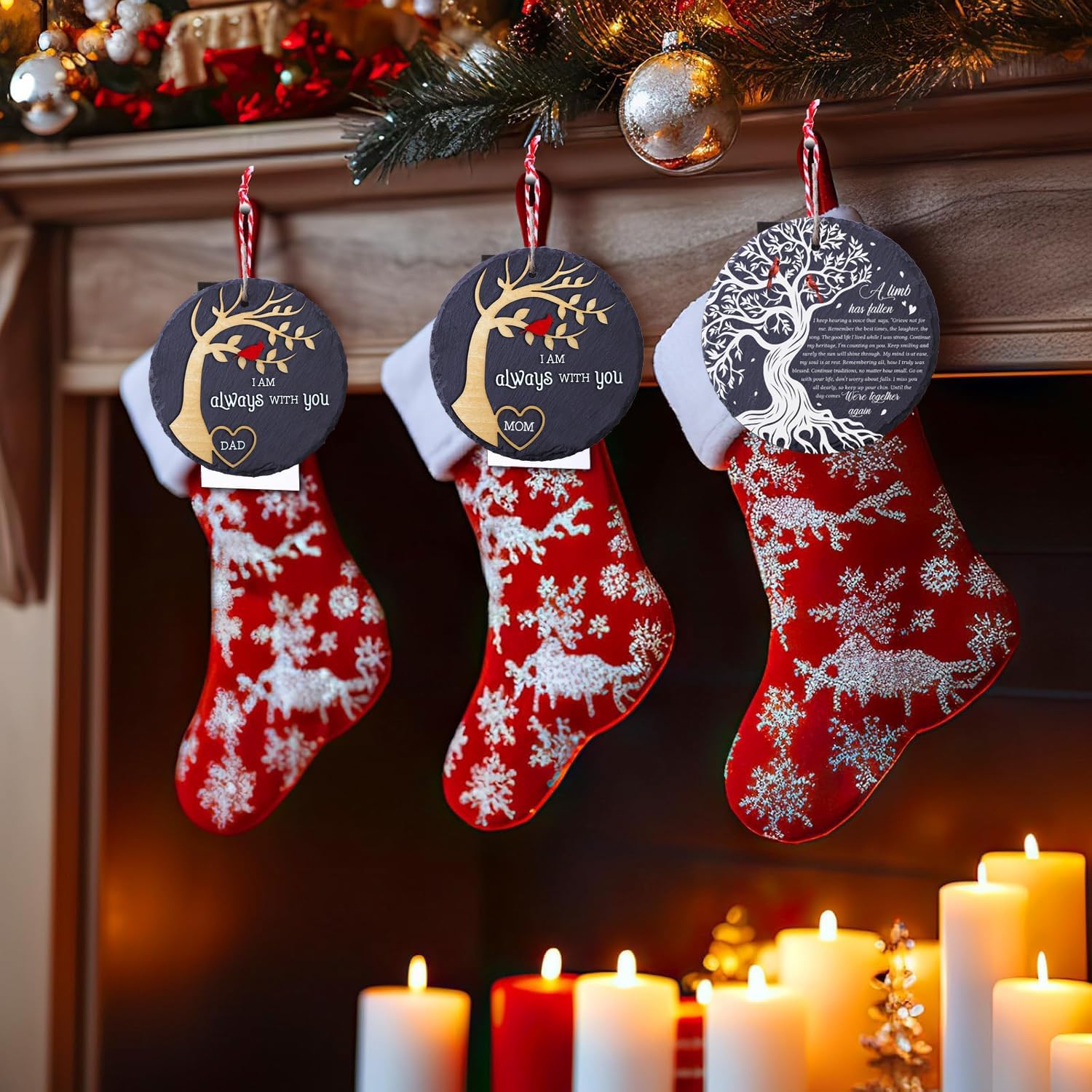 Mom Memorial Ornament Stone Sympathy Gift for Loss of Mother Cardinal Im Always with You Christmas Ornament