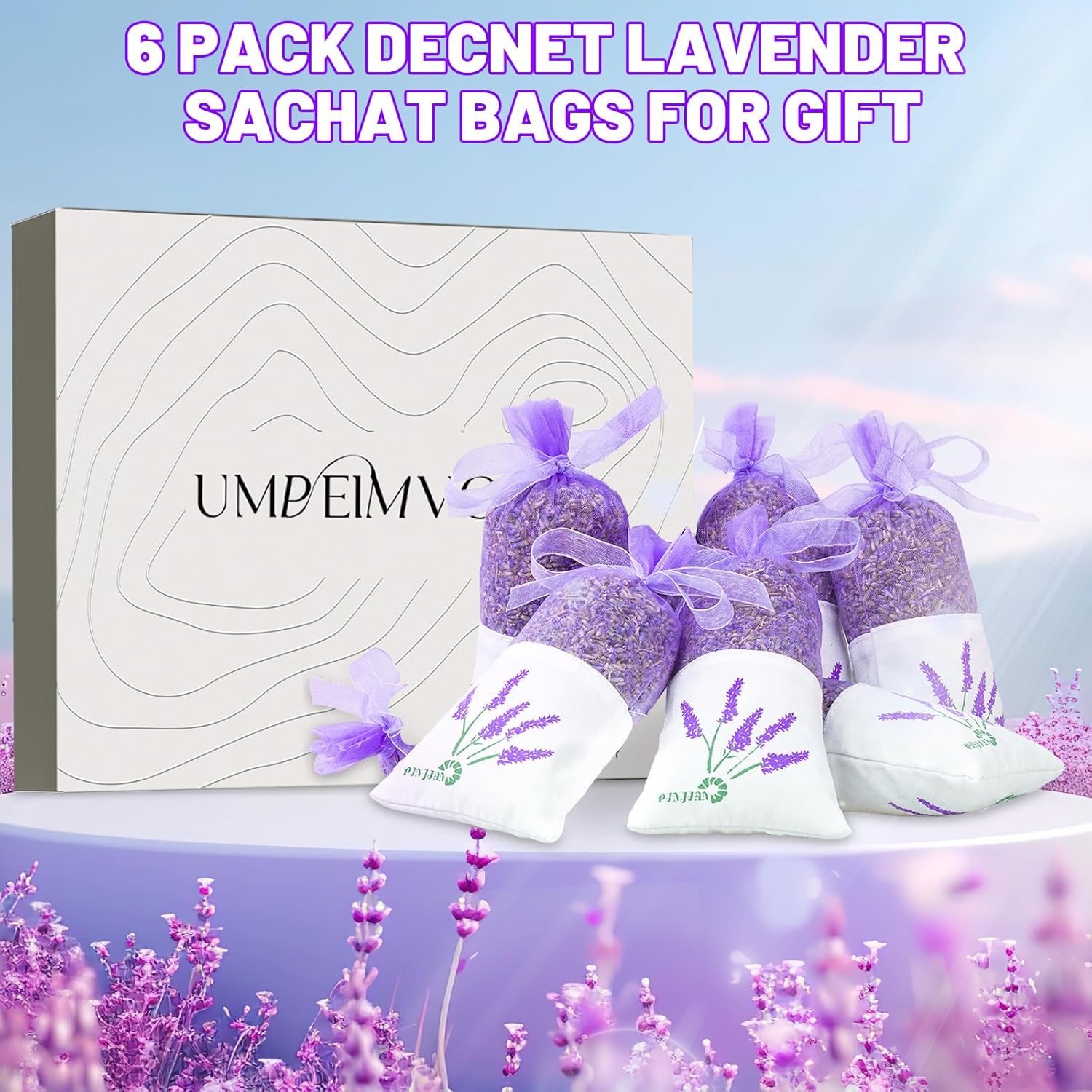 6-Pack Lavender Scent Sachet Bags for Home Use