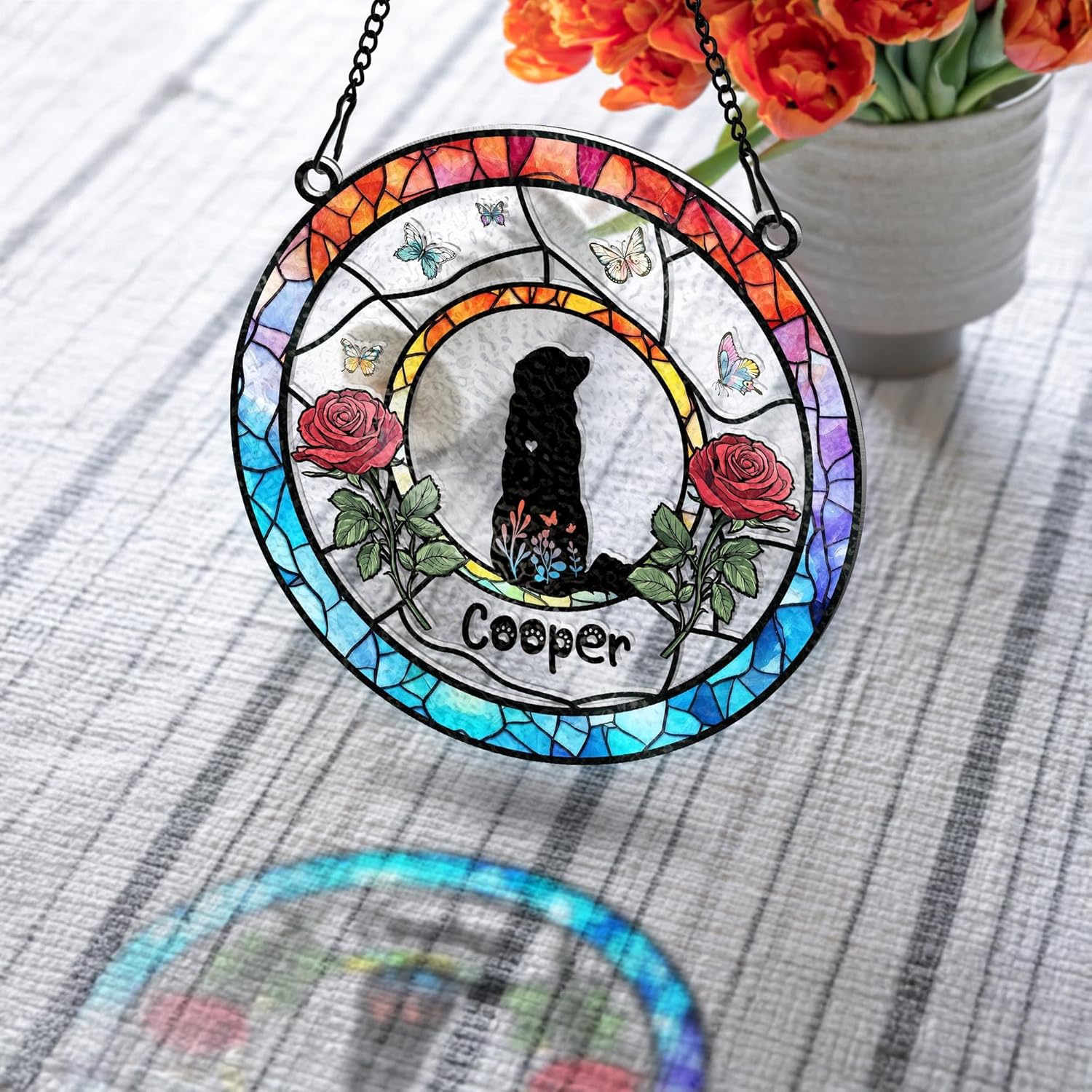 Personalized Dog Lover Suncatcher Custom Dog Breed Decor