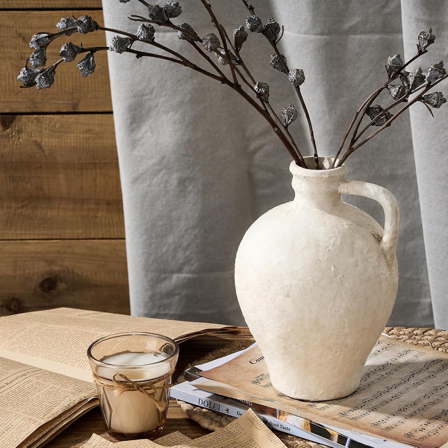 LUKA Ceramic Rustic Farmhouse Vase 825 Inch