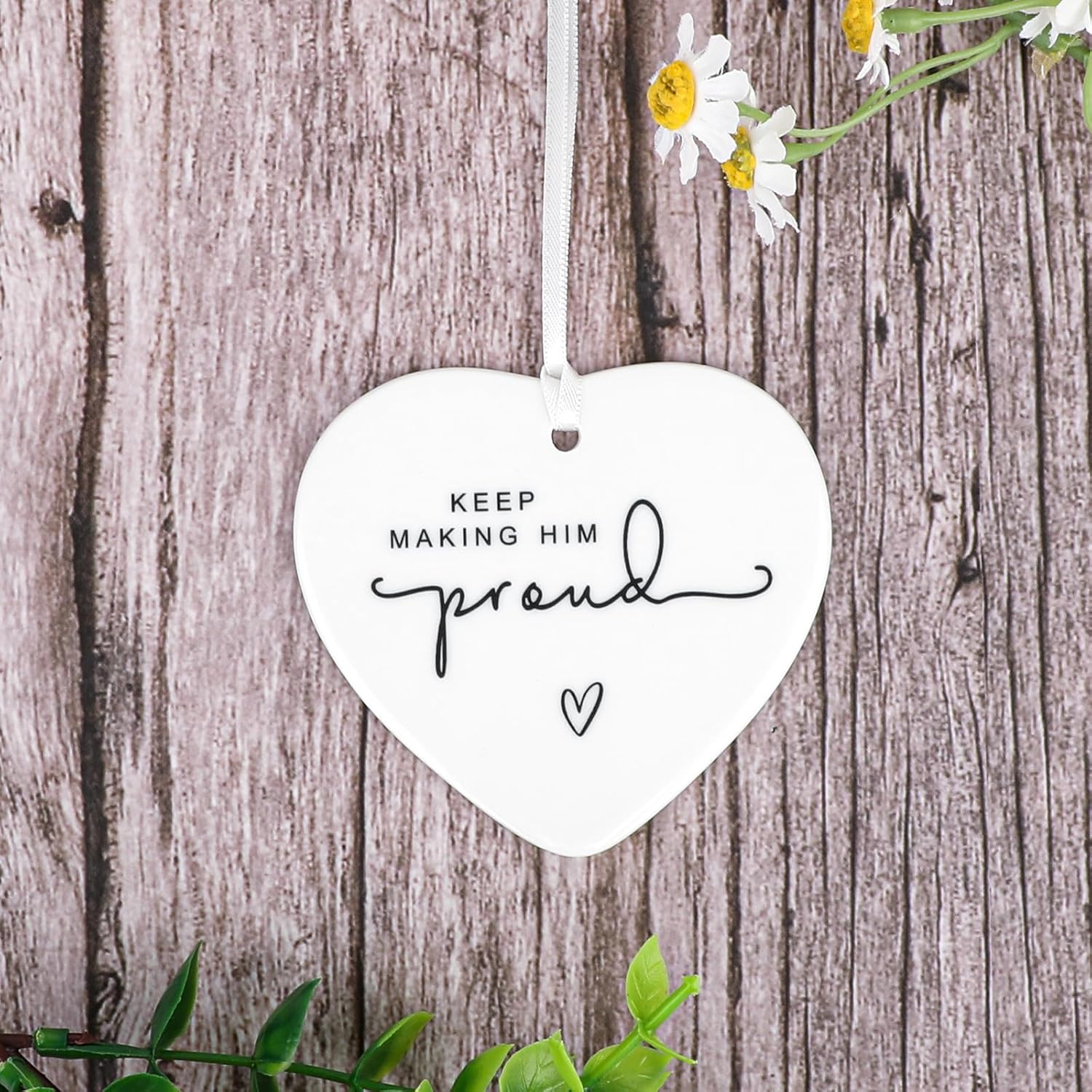 Keep Making Him Proud Memorial Ceramic Pendant for Loss of Loved One