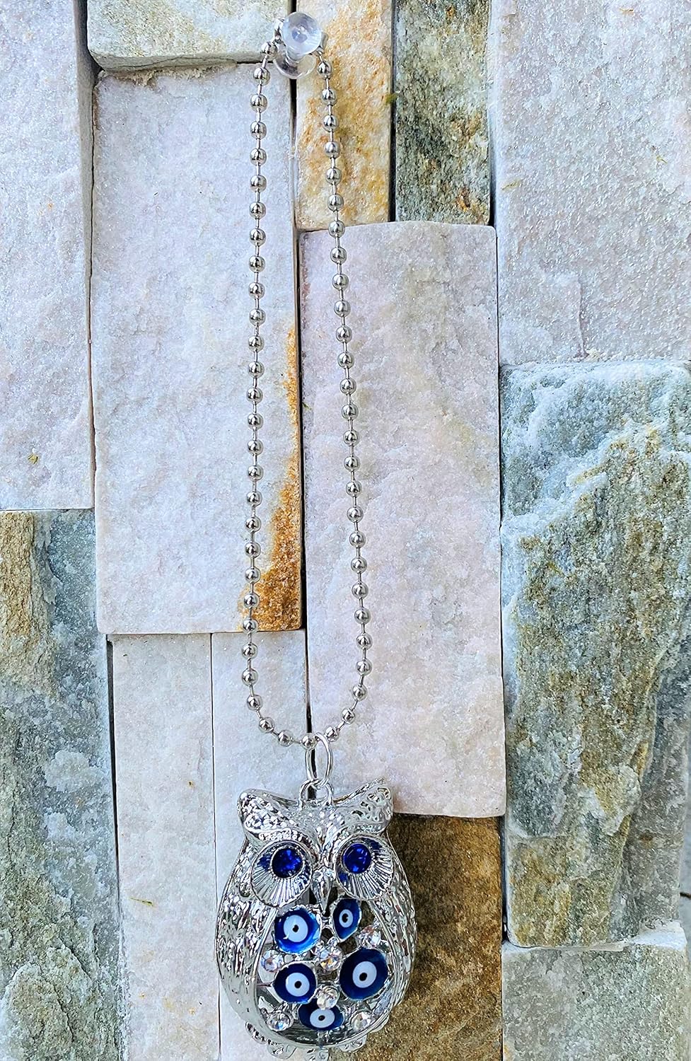 LUCKBOOSTIUM Owl Evil Eye Car Hanging Charm