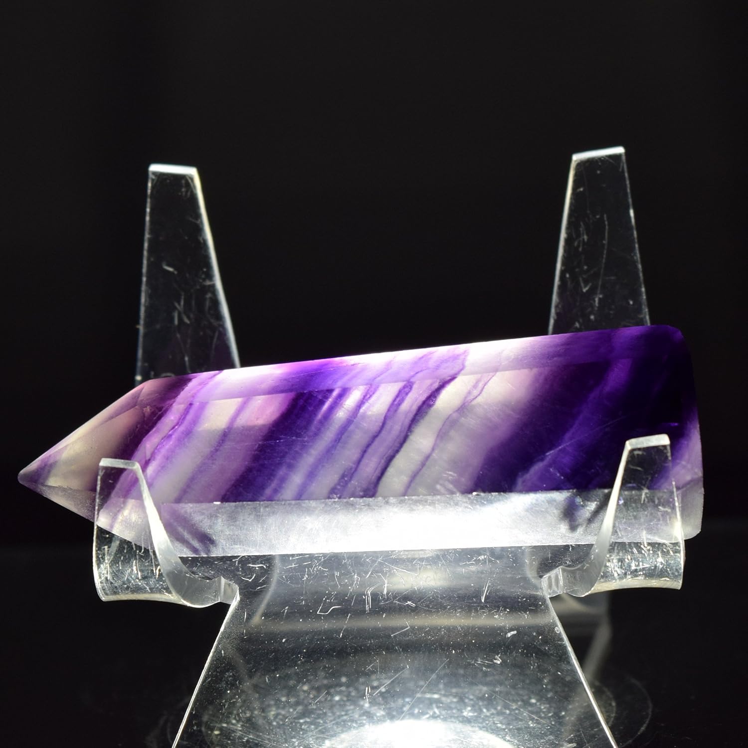 HQRP 25 Inch Deep Purple Pink Fluorite Crystal Stick Layered Mineral Polished Stone Wand