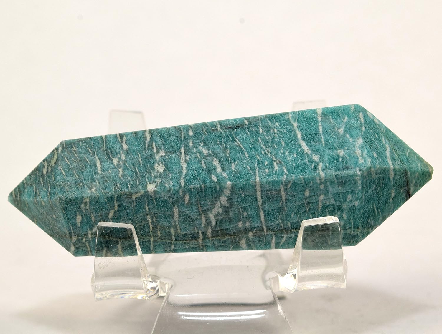 HC Set 2 34 Inch Amazonite Point and Clear Quartz Cabochon