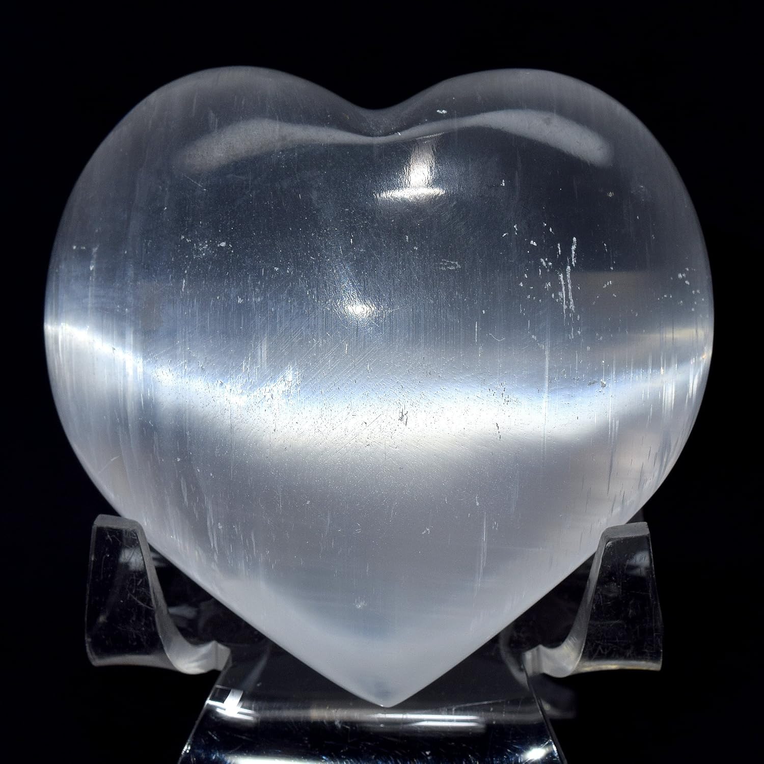 25 Inch White Selenite Puffy Hearts 2PCS