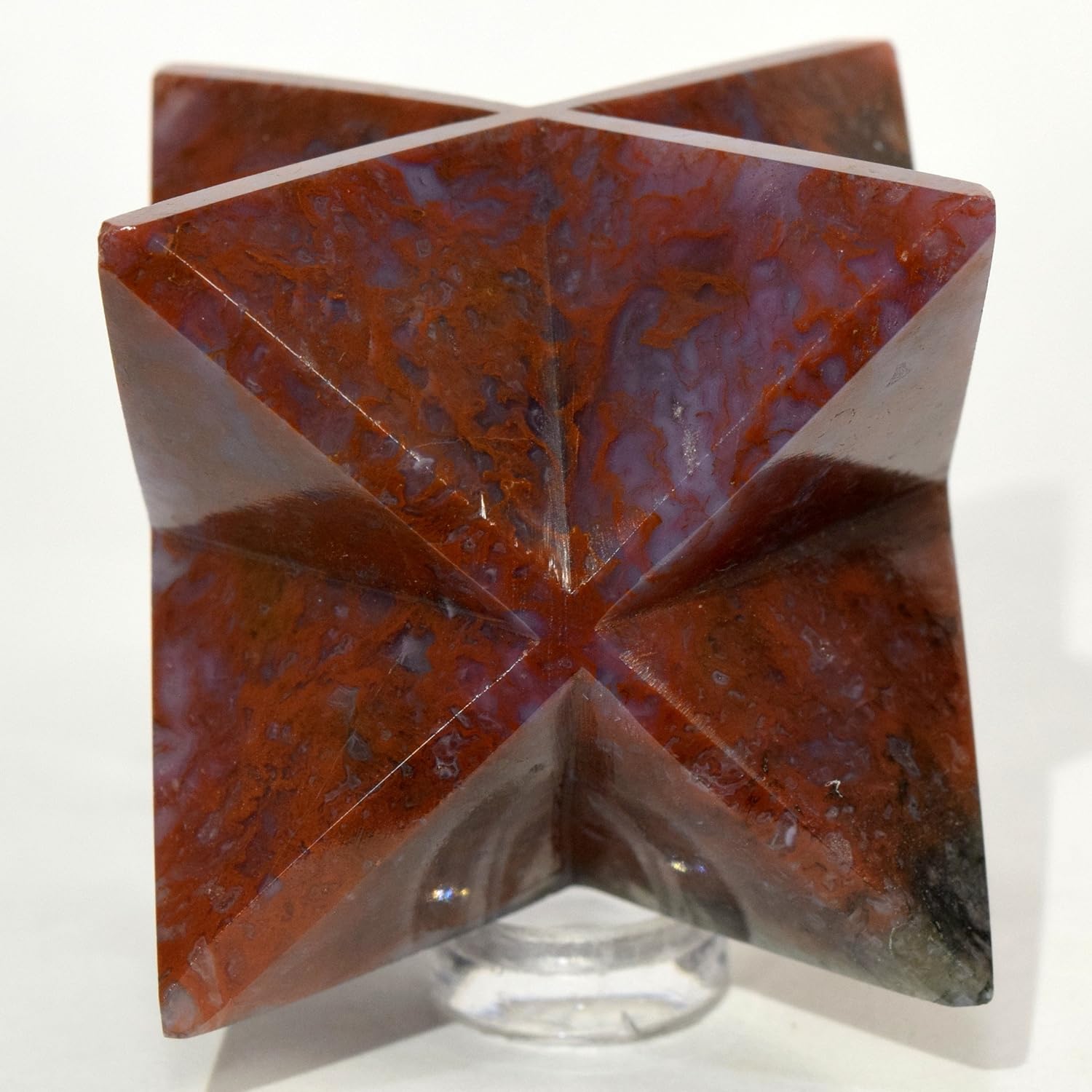 HC Set 67mm 8 Point Merkaba Star Natural Crystal Stones