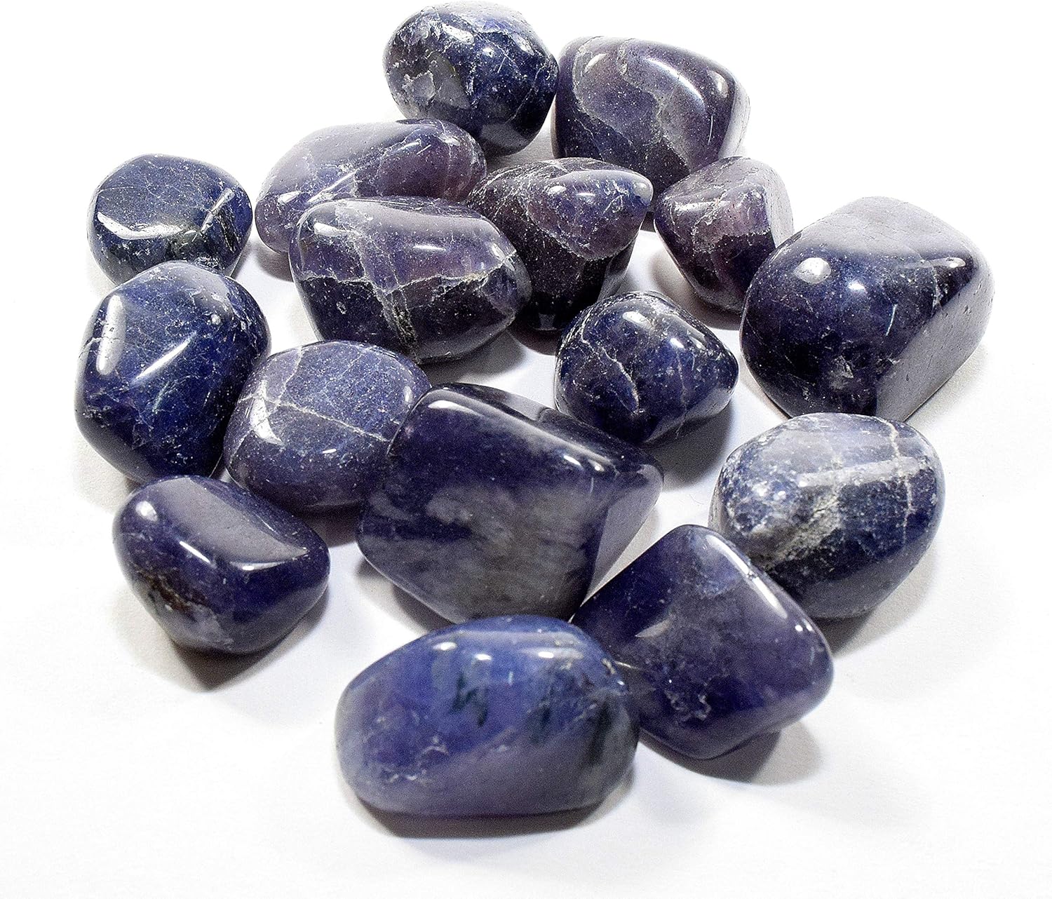 Blue Purple Iolite Pebbles Natural Polished Tumble Stones 5PCS