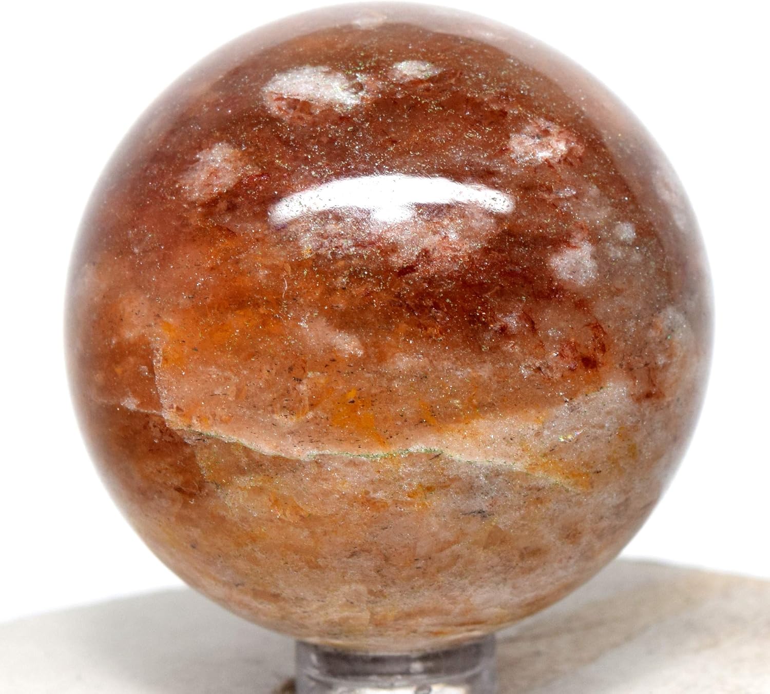 HQRP 2 Inch Yellow Quartz Sphere with Stand