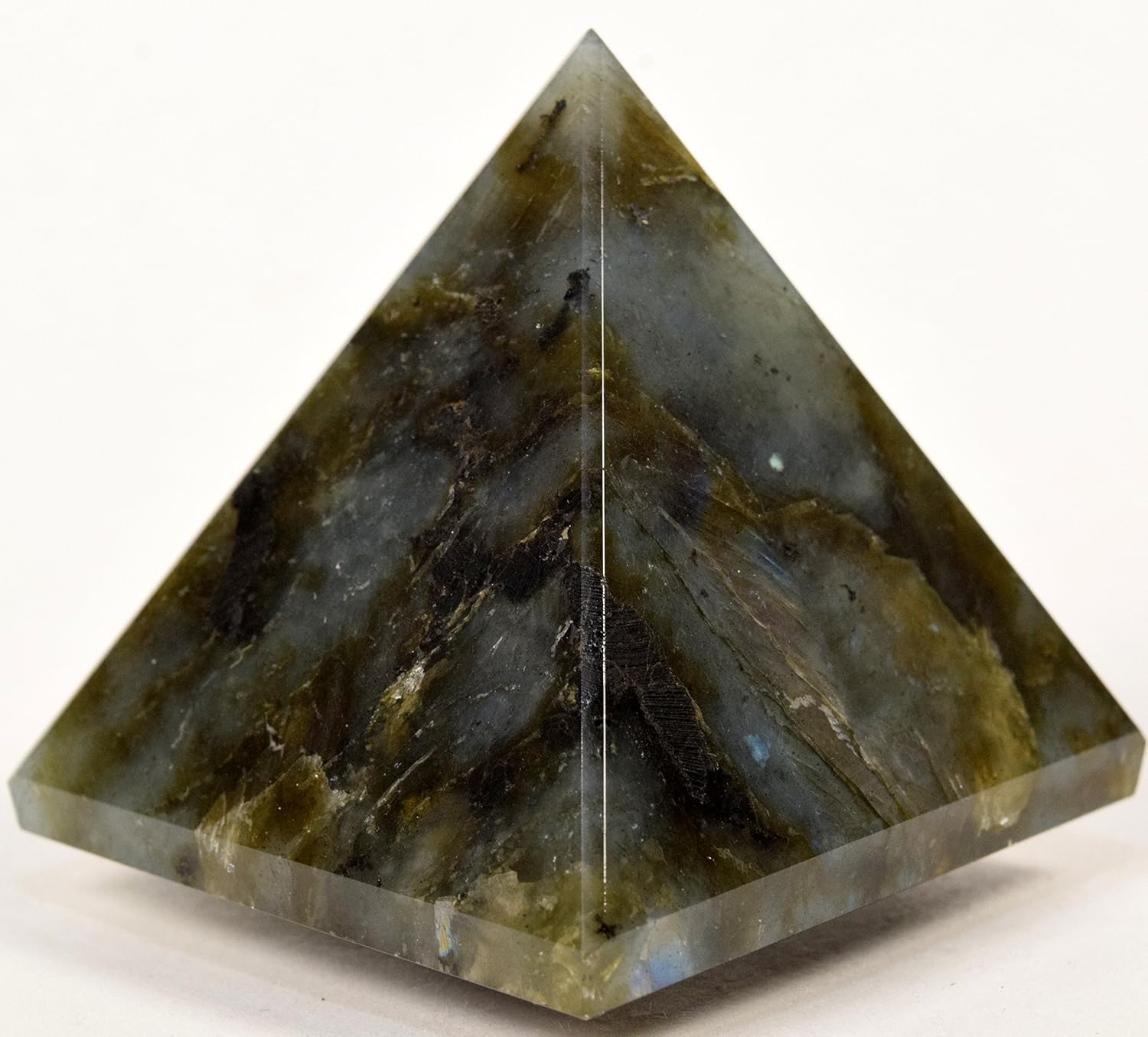 HC Set 54mm Labradorite Pyramid with Clear Quartz Cabochon