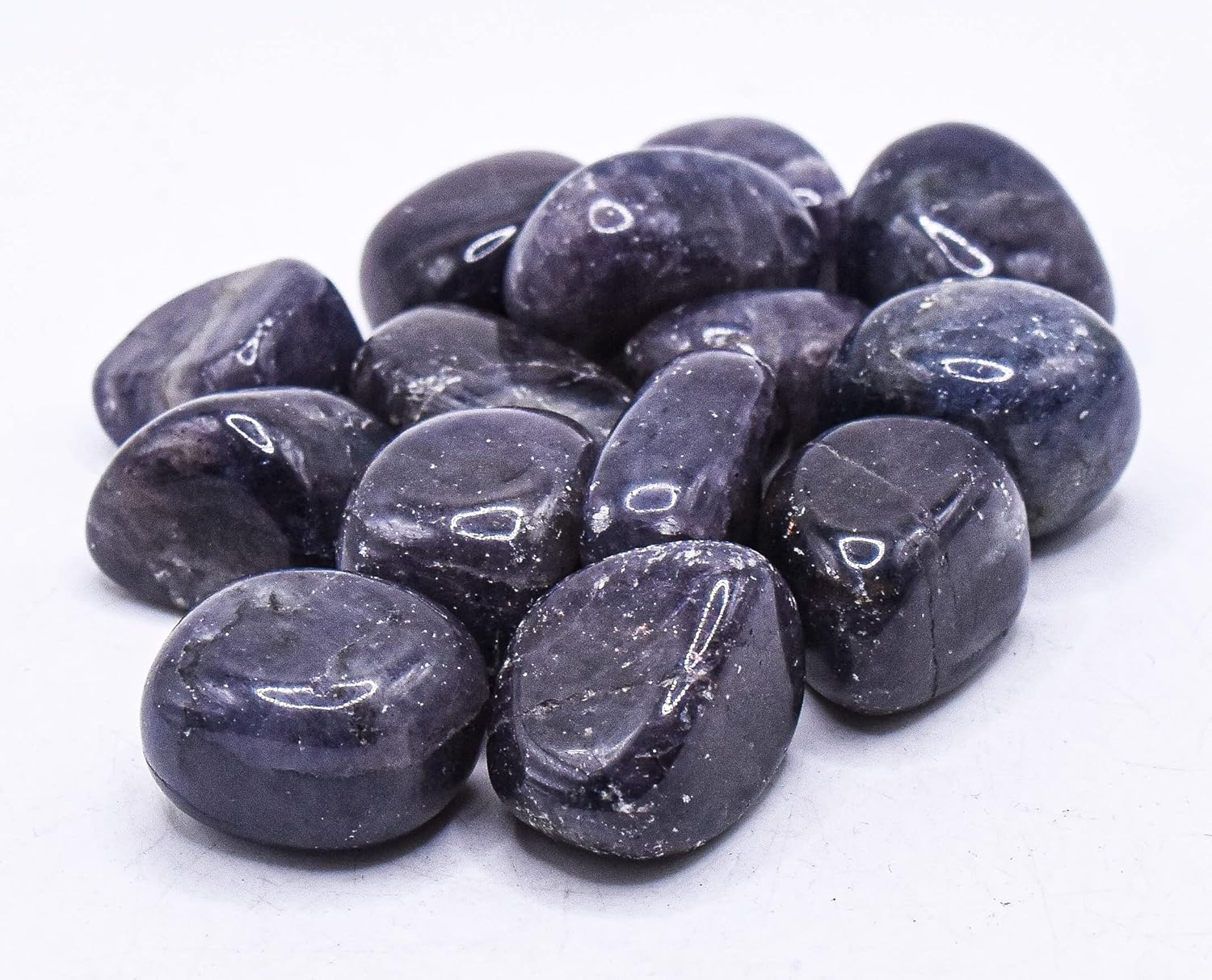 Blue Purple Iolite Pebbles Natural Polished Tumble Stones 5PCS