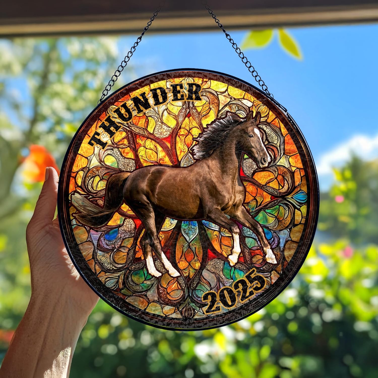 Personalized Pet Portrait Sun Catcher Window Decor