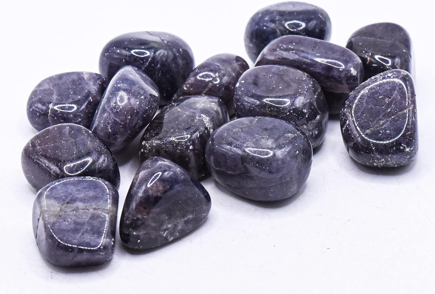 Blue Purple Iolite Pebbles Natural Polished Tumble Stones 5PCS