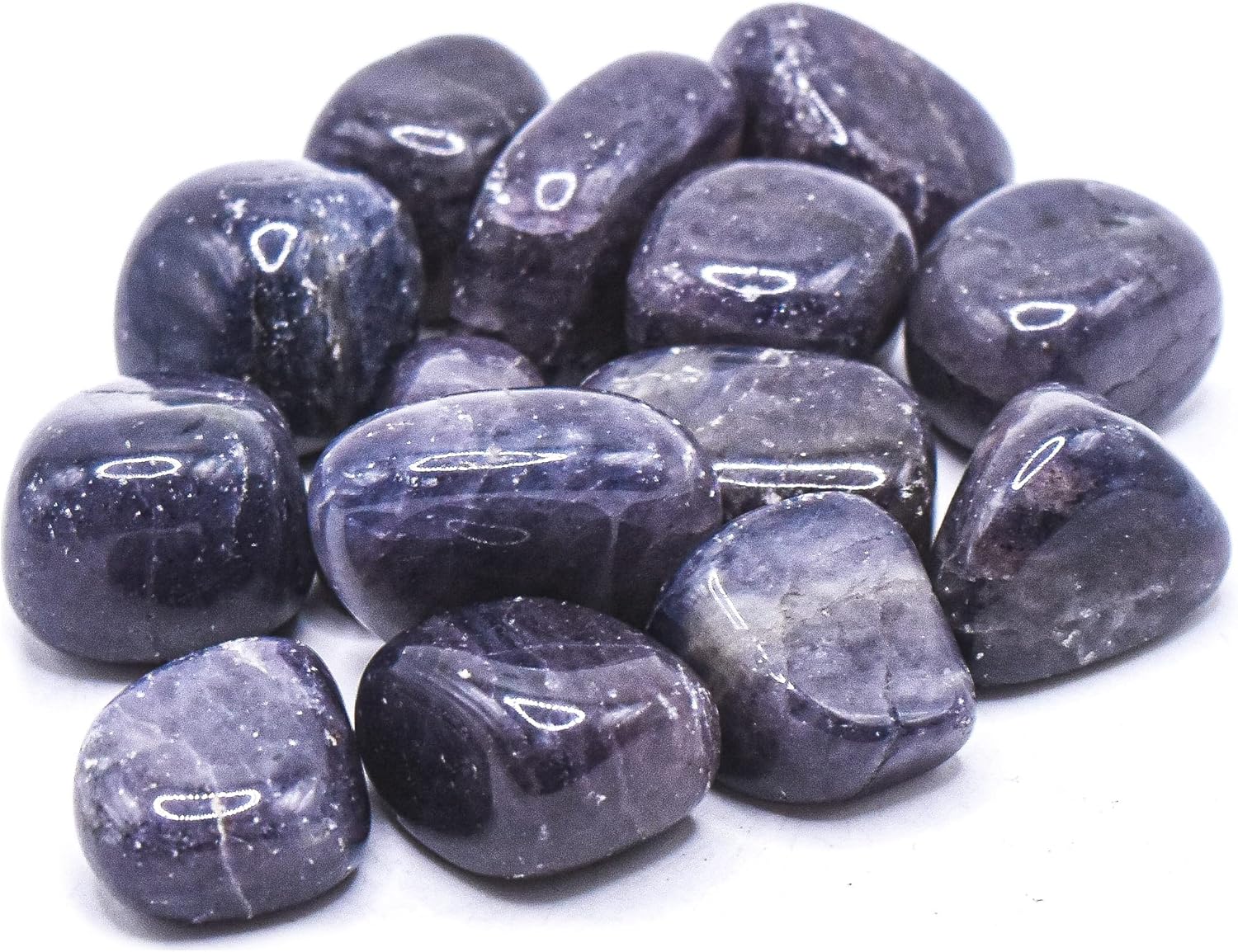 Blue Purple Iolite Pebbles Natural Polished Tumble Stones 5PCS