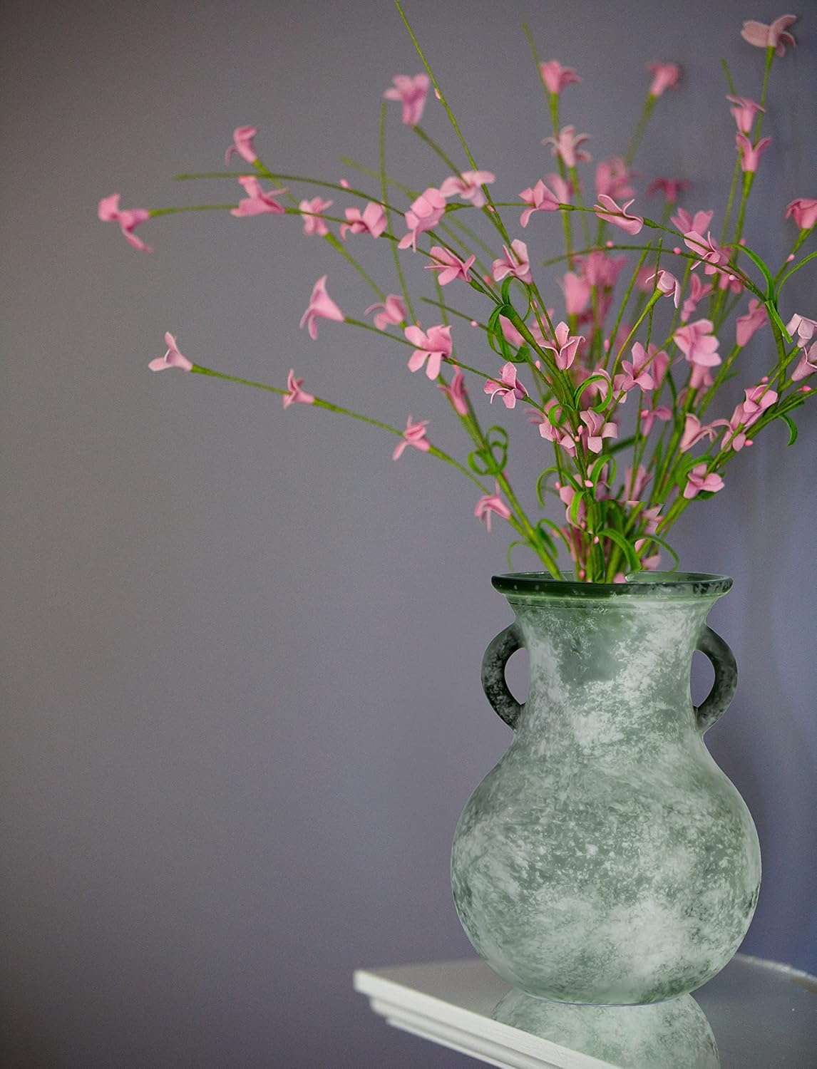 79in Green Glass Vintage Vase with Double Ears
