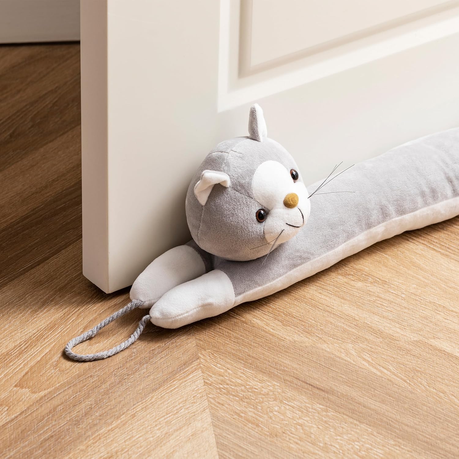 Sunolga 38 Inches Weighted Door Draft Stopper Gray Cat Shape