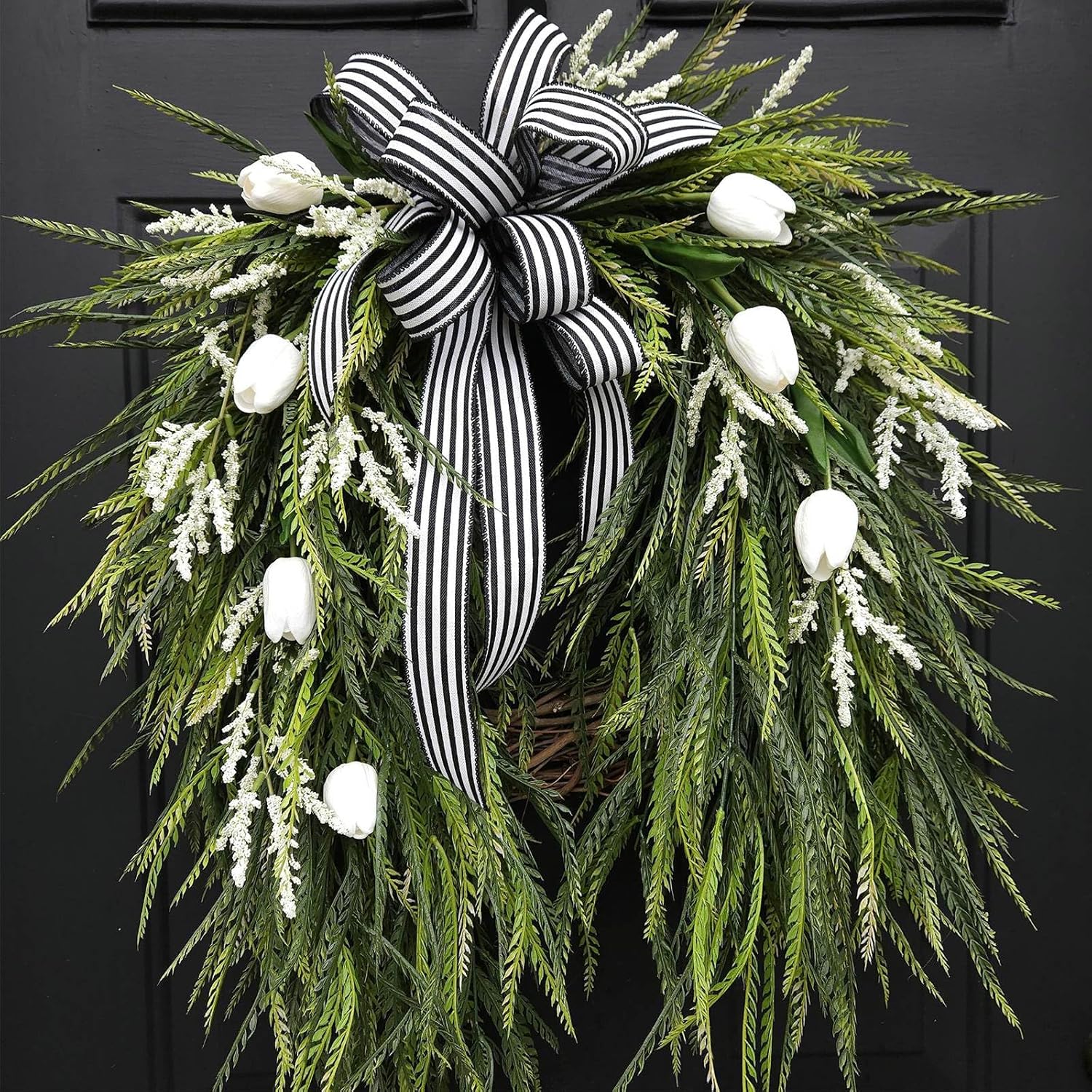 Artificial Spring Summer Wreath for Front Door Decor