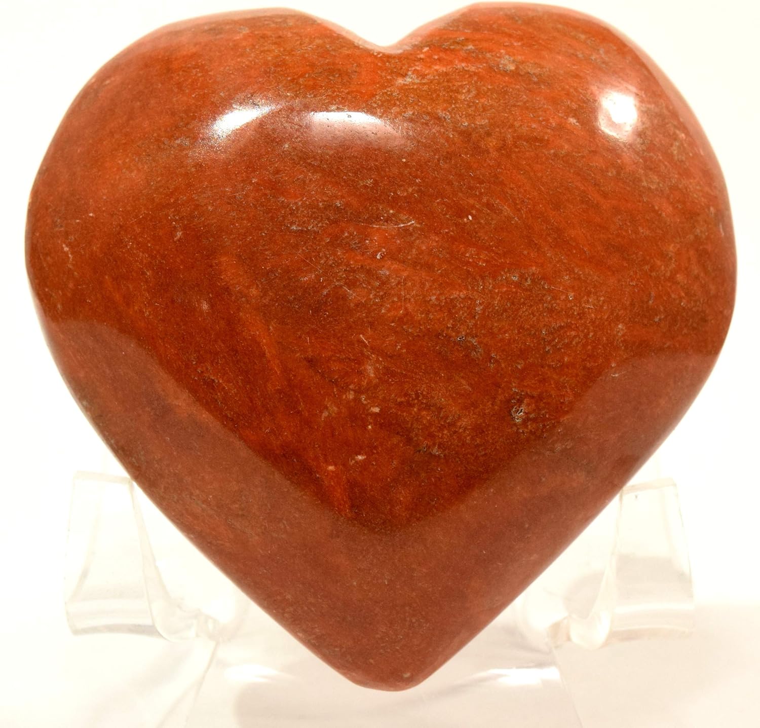 62mm Peruvian Orange Jasper Puffy Heart Crystal