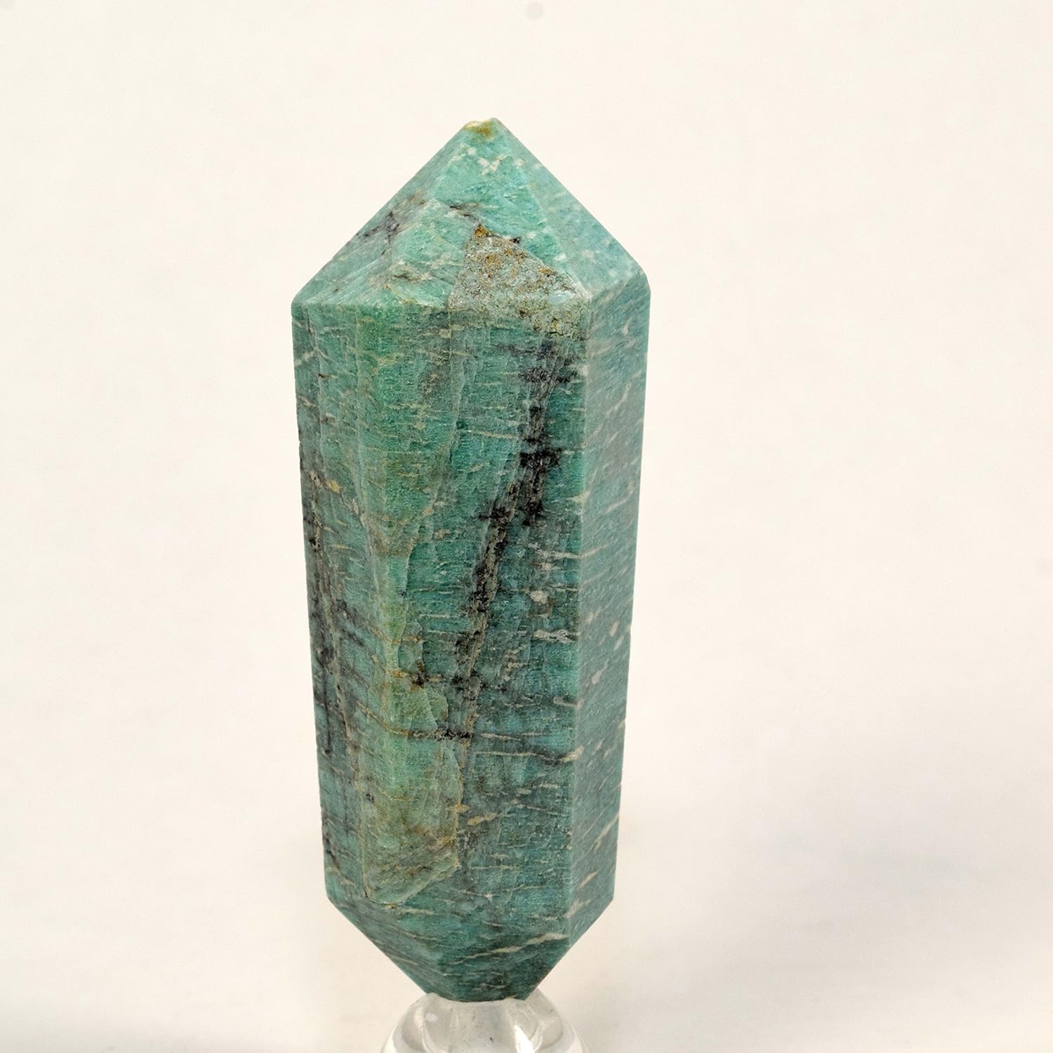 HC Set 2 34 Inch Amazonite Point and Clear Quartz Cabochon