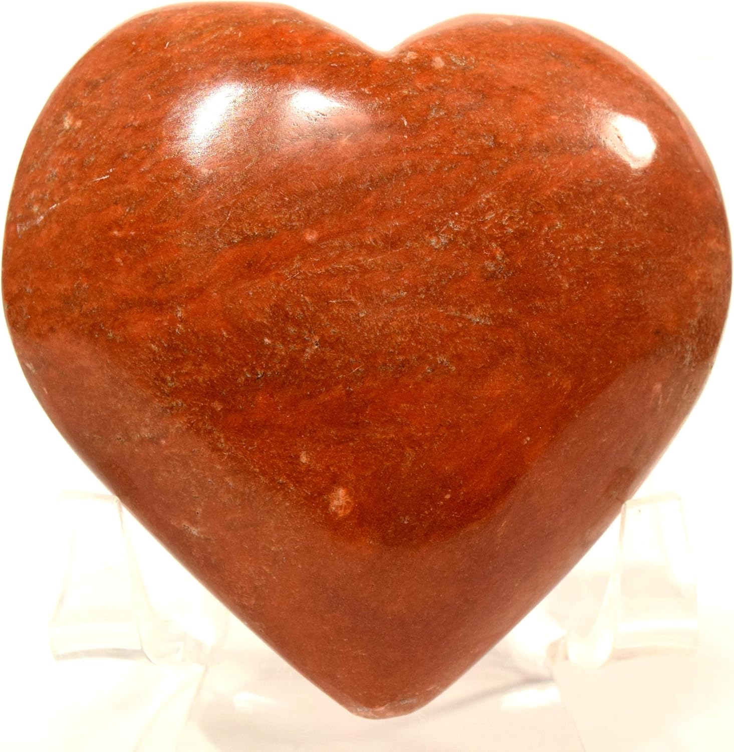 62mm Peruvian Orange Jasper Puffy Heart Crystal
