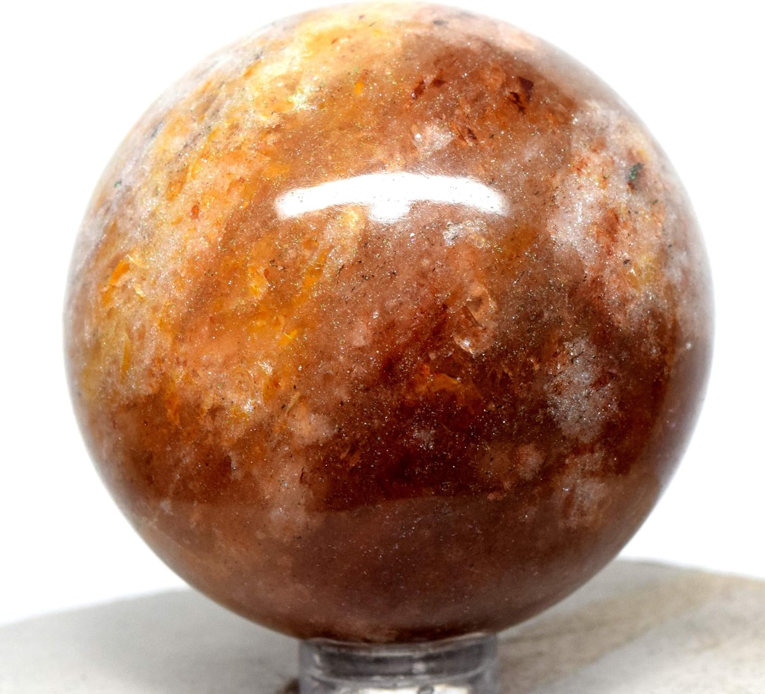 HQRP 2 Inch Yellow Quartz Sphere with Stand