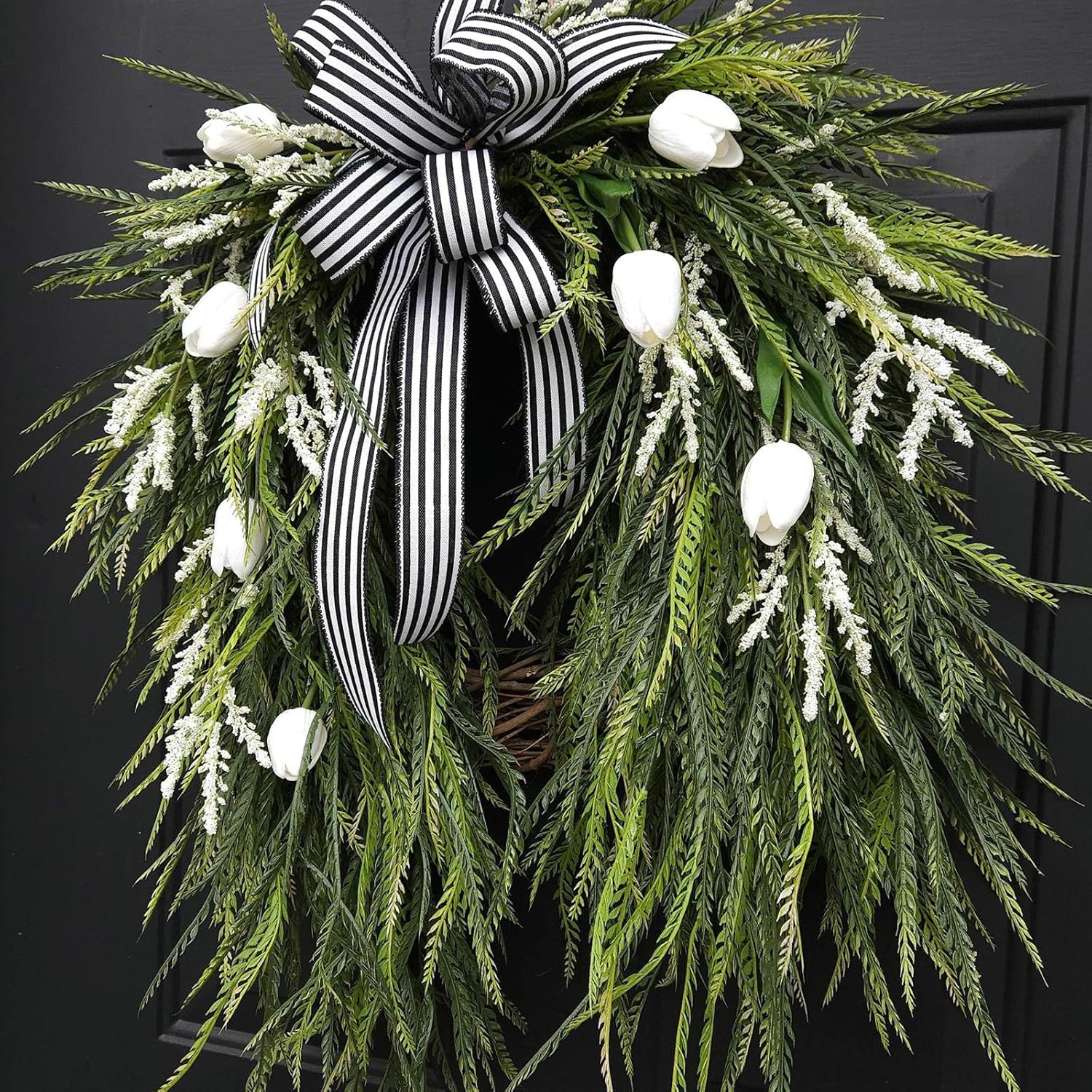 Artificial Spring Summer Wreath for Front Door Decor