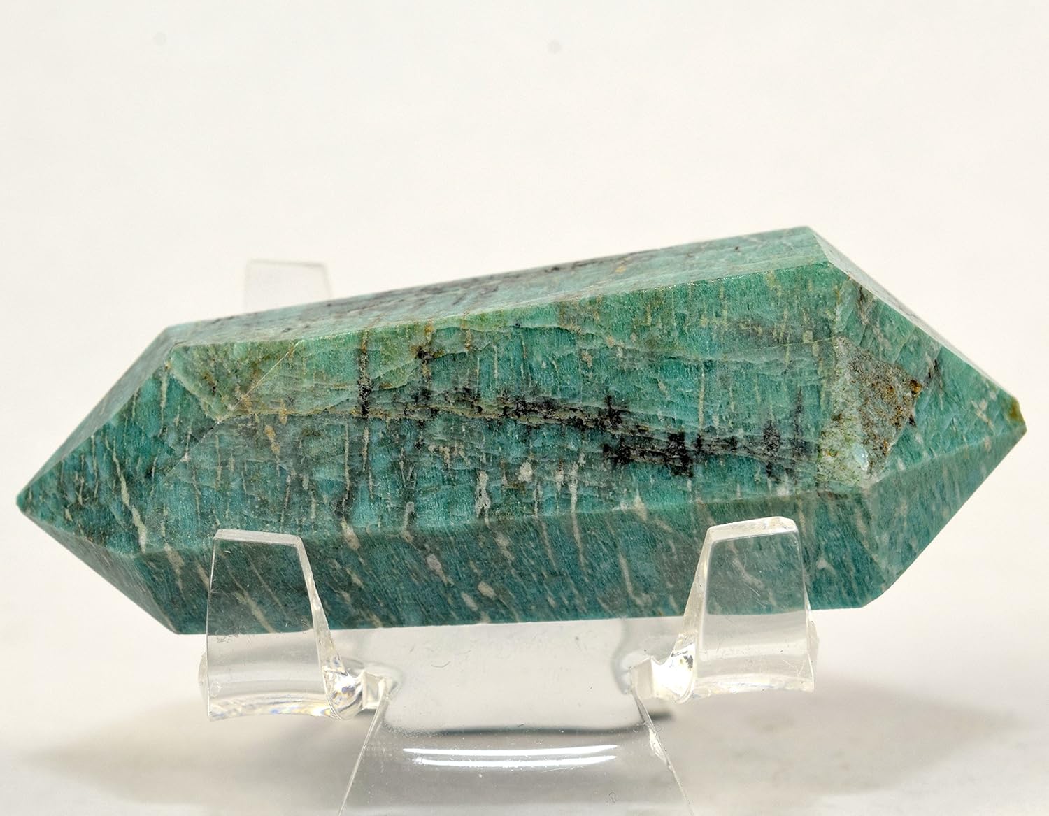 HC Set 2 34 Inch Amazonite Point and Clear Quartz Cabochon