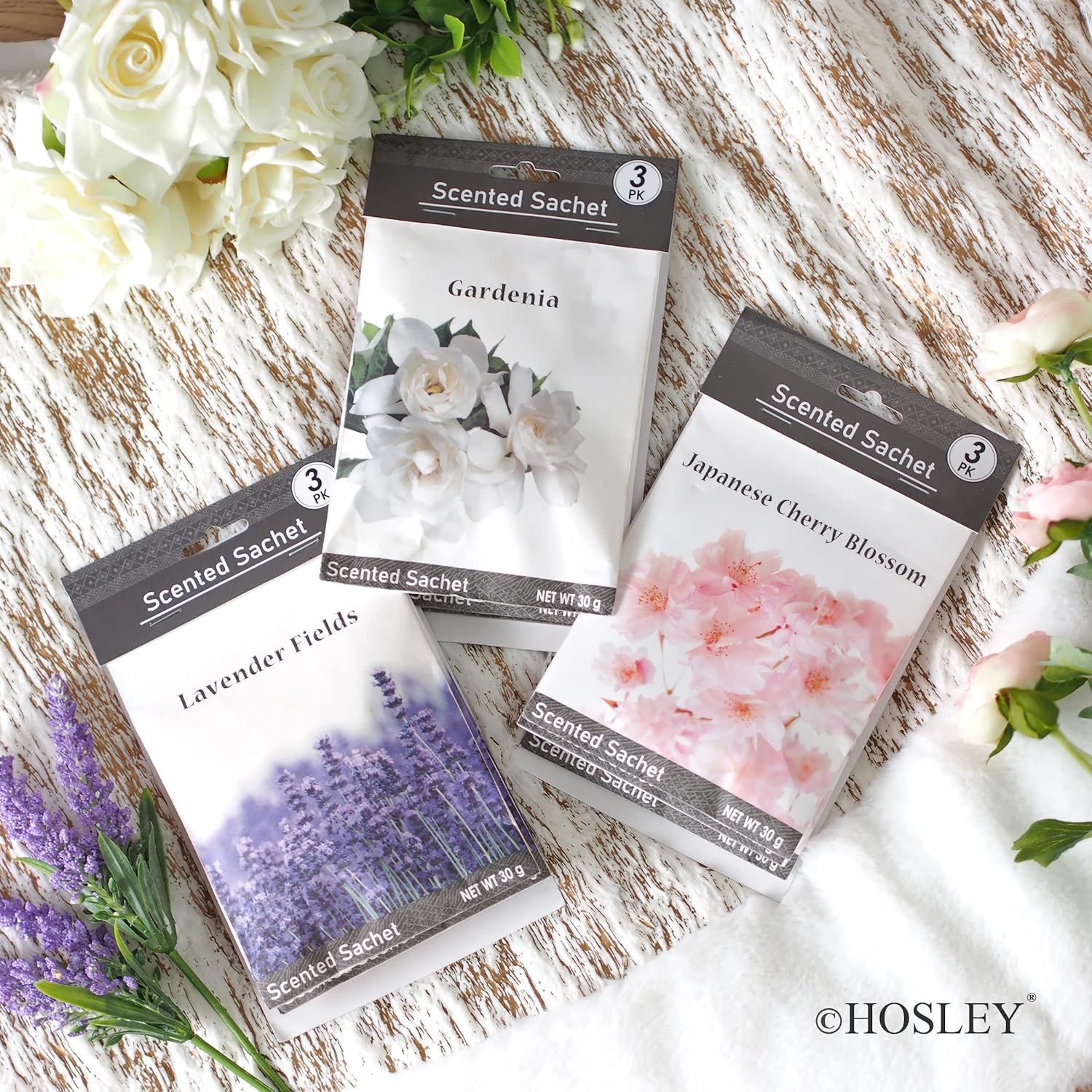 Hosley Gardenia Scented Sachets Set of 12