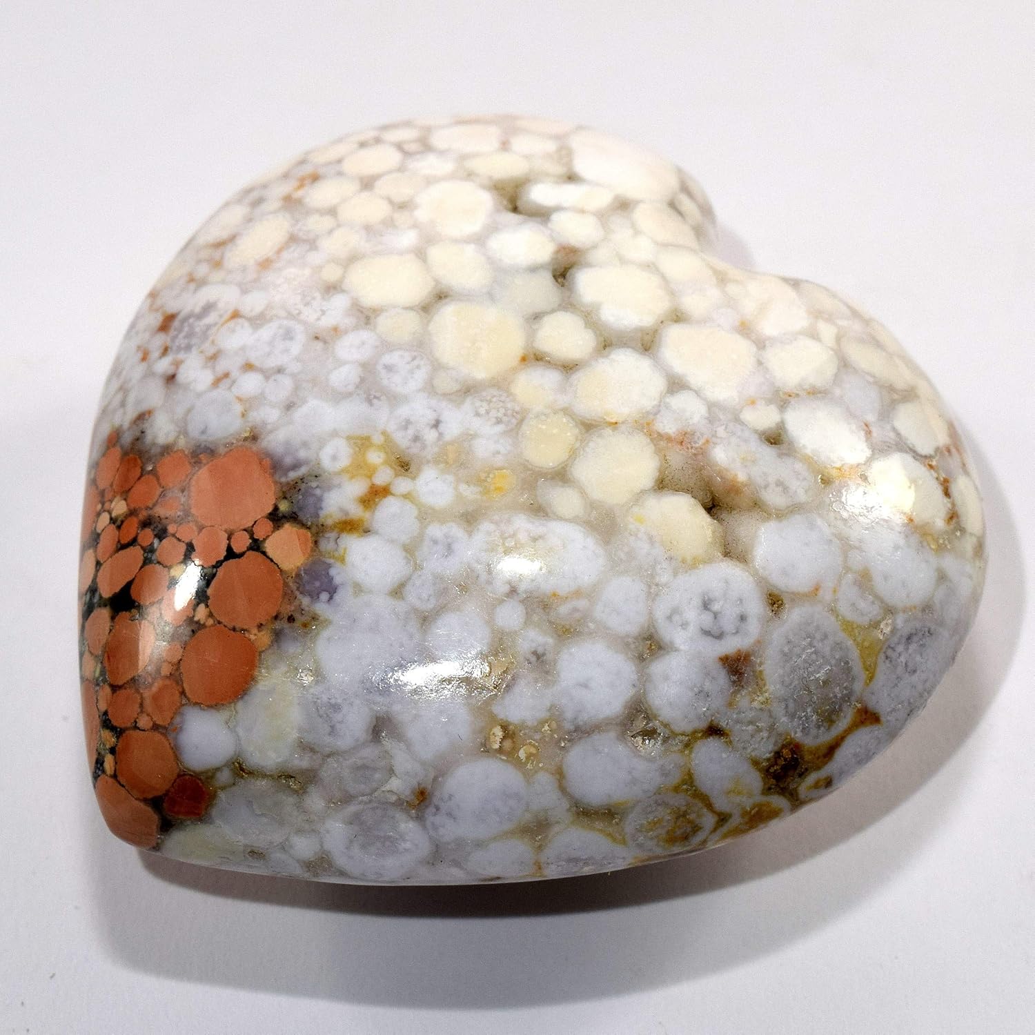 25 Inch King Cobra Jasper Puffy Heart with Acrylic Stand