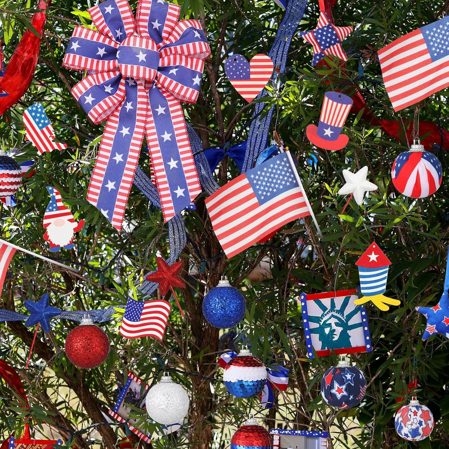 43 Pcs USA Hat Style Tree Decorations