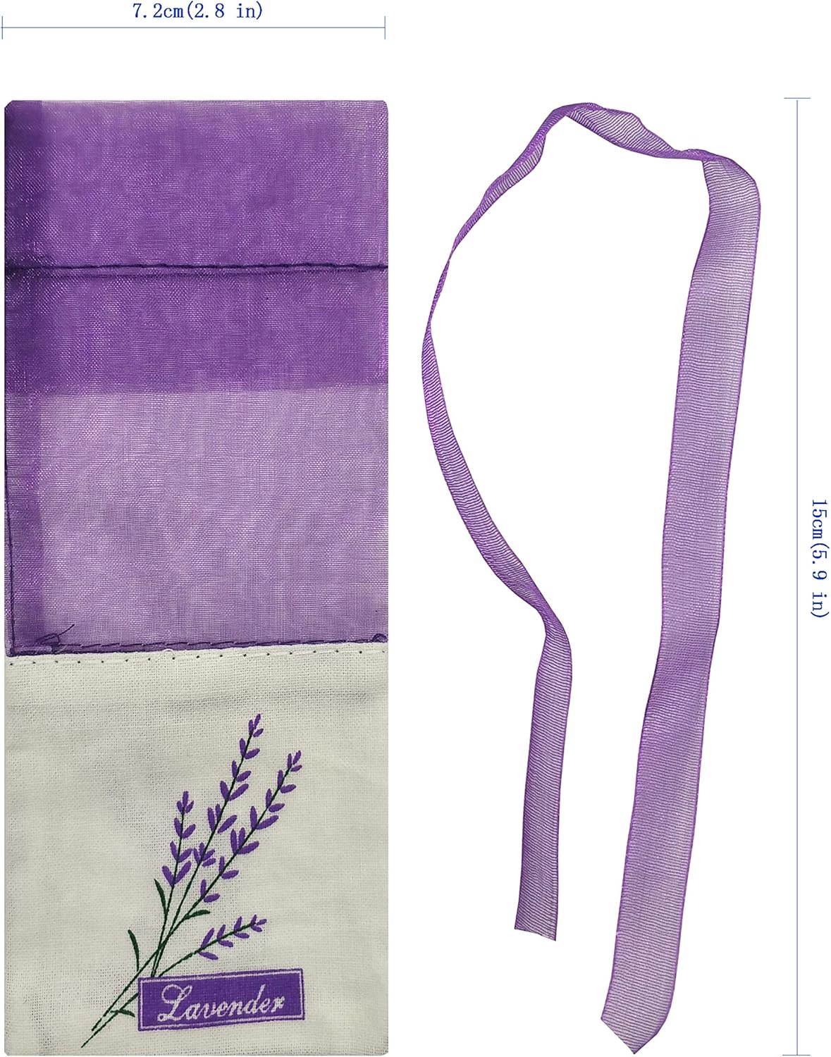 Sanrich 50PCS Lavender Sachet Bags Empty Deep Purple Cotton-Ramie Sacks
