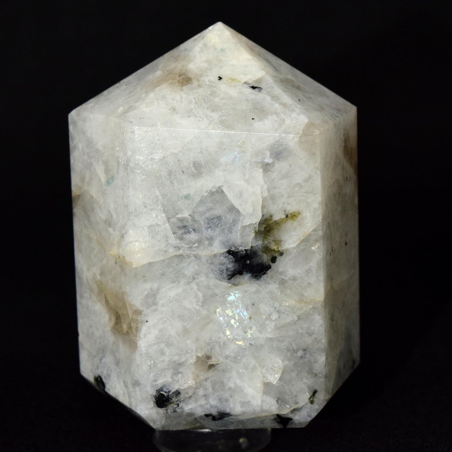HQRP 2 Inch Rainbow Moonstone Point Natural Crystal Polished Love Stone