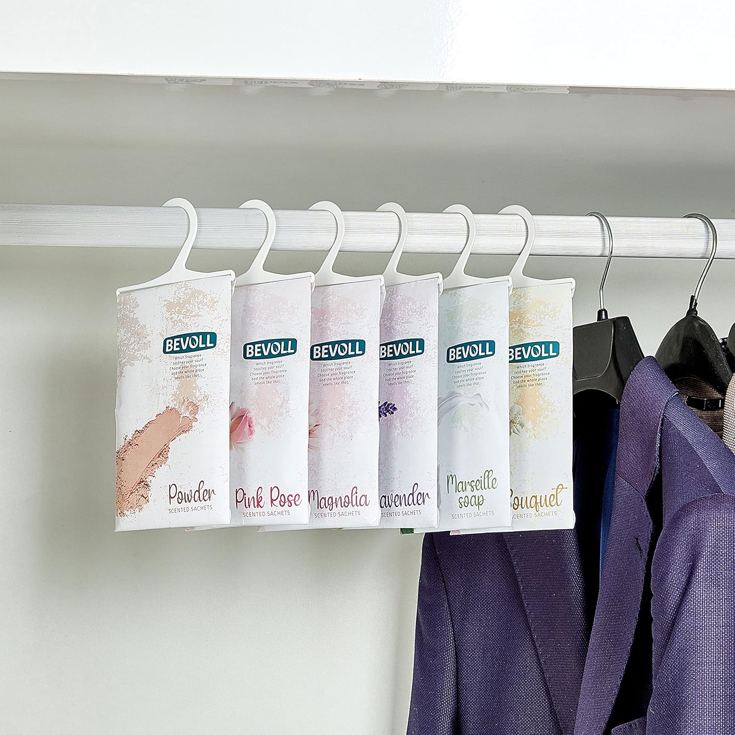 Bevoll Scented Sachets 12 Pack for Drawers Closets Cars Bathroom Wardrobe Gym Bags