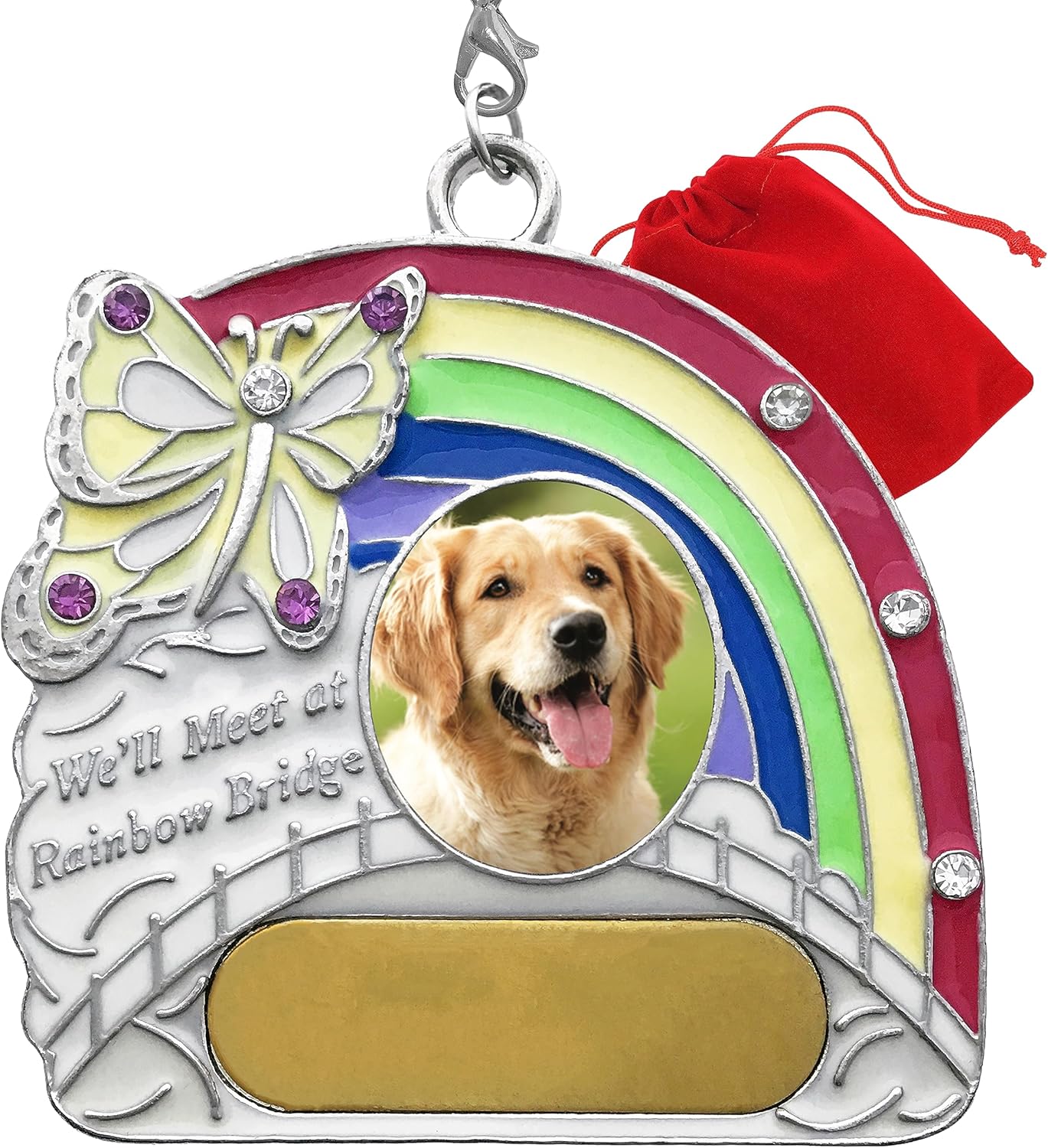 Pet Memorial Rainbow Bridge Ornament with Engraving
