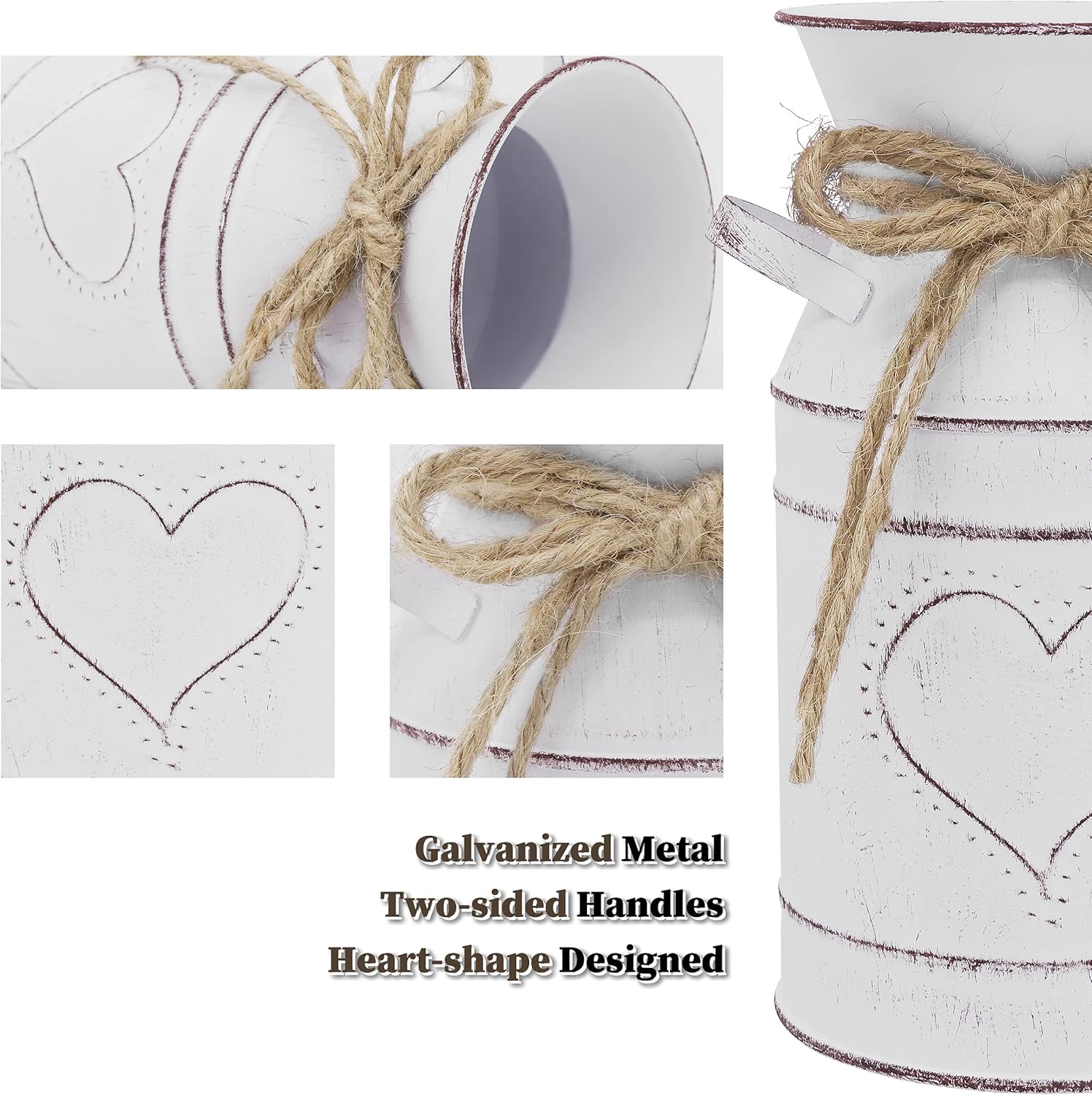 Soyizom Vintage Metal Flower Bucket Heart Vase