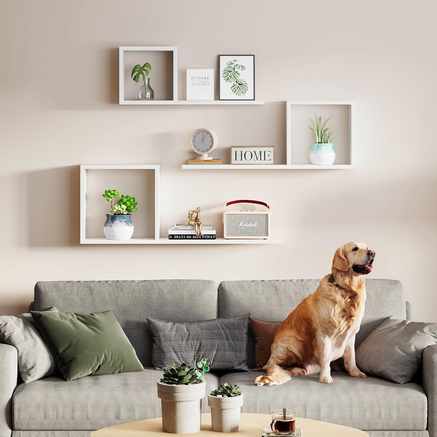 Ecowillon Floating Cube Shelves Set of 6