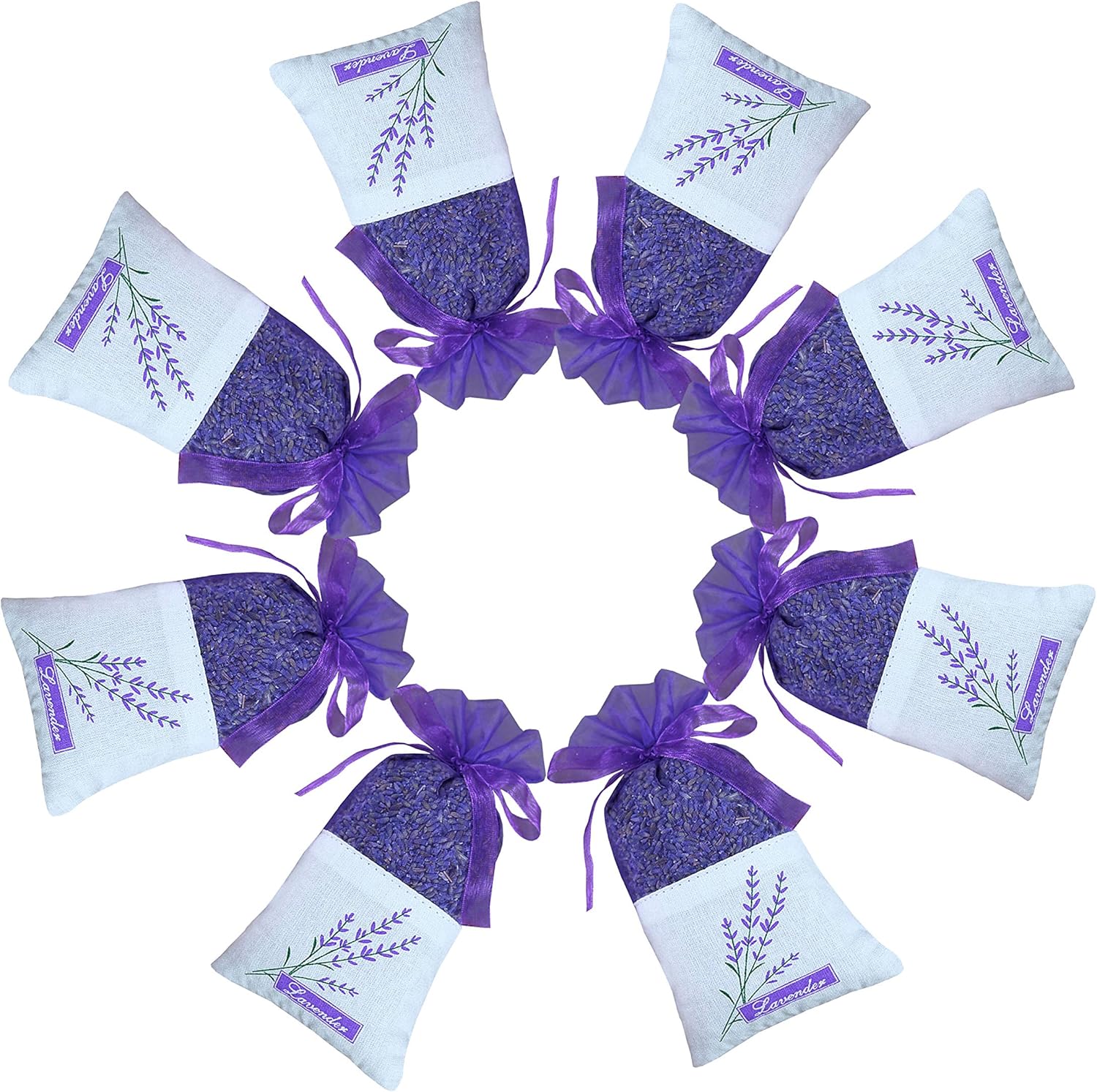 Sanrich 50PCS Lavender Sachet Bags Empty Deep Purple Cotton-Ramie Sacks