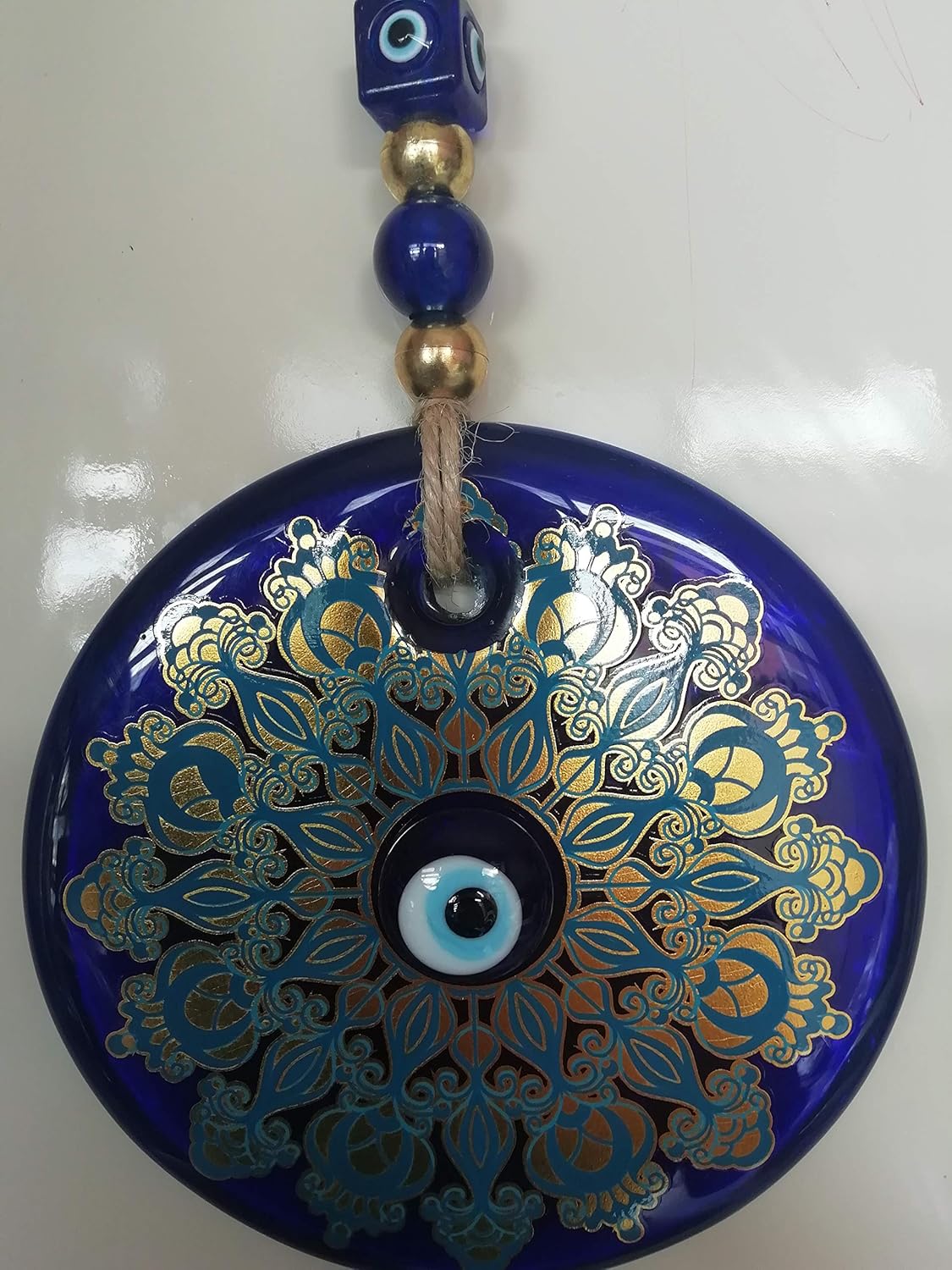 Turkish Blue Evil Eye Wall Hanging Decor Large Glass Protection Ornament
