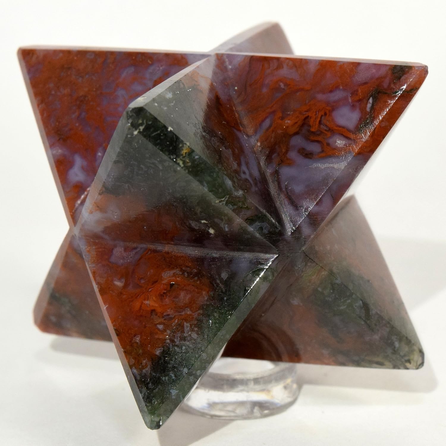 HC Set 67mm 8 Point Merkaba Star Natural Crystal Stones